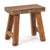 SITZHOCKER "RUSTIC" | 41x42x24cm (HxBxT), Teak | Holzhocker