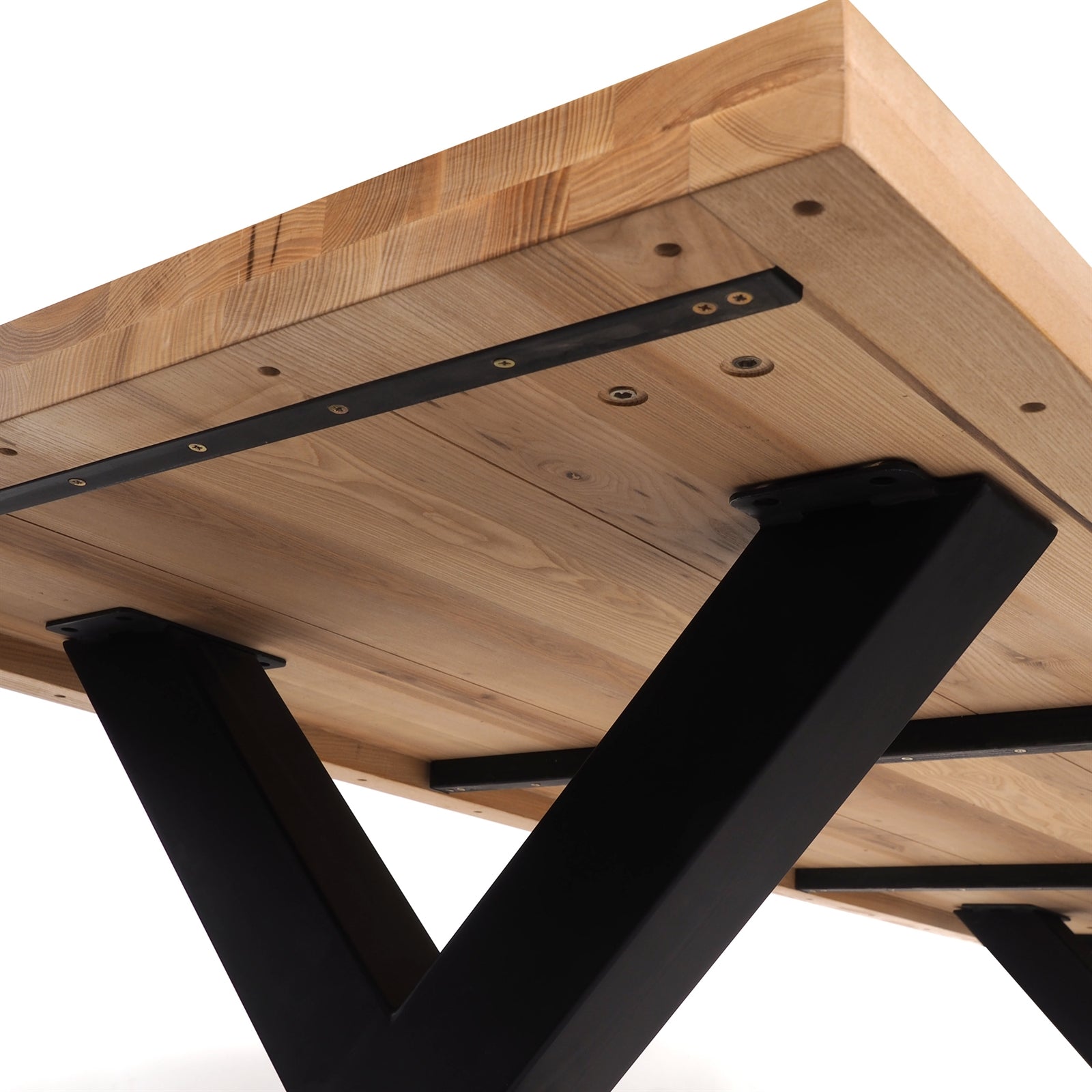 Massivholz Esstisch ESCHE | transparent geölt, X-Profil, 200x100x6cm