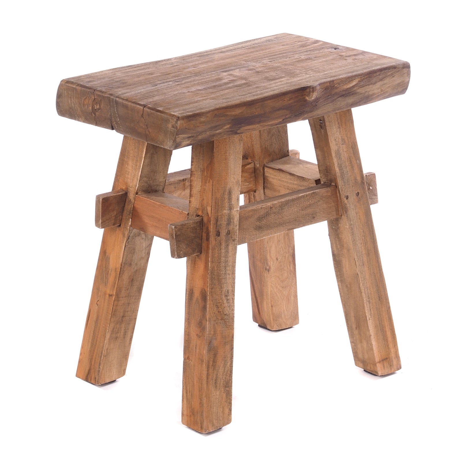 HOLZ HOCKER "VINTAGE 40" | Hartholz, 43x45 cm (HxB) | Sitzhocker