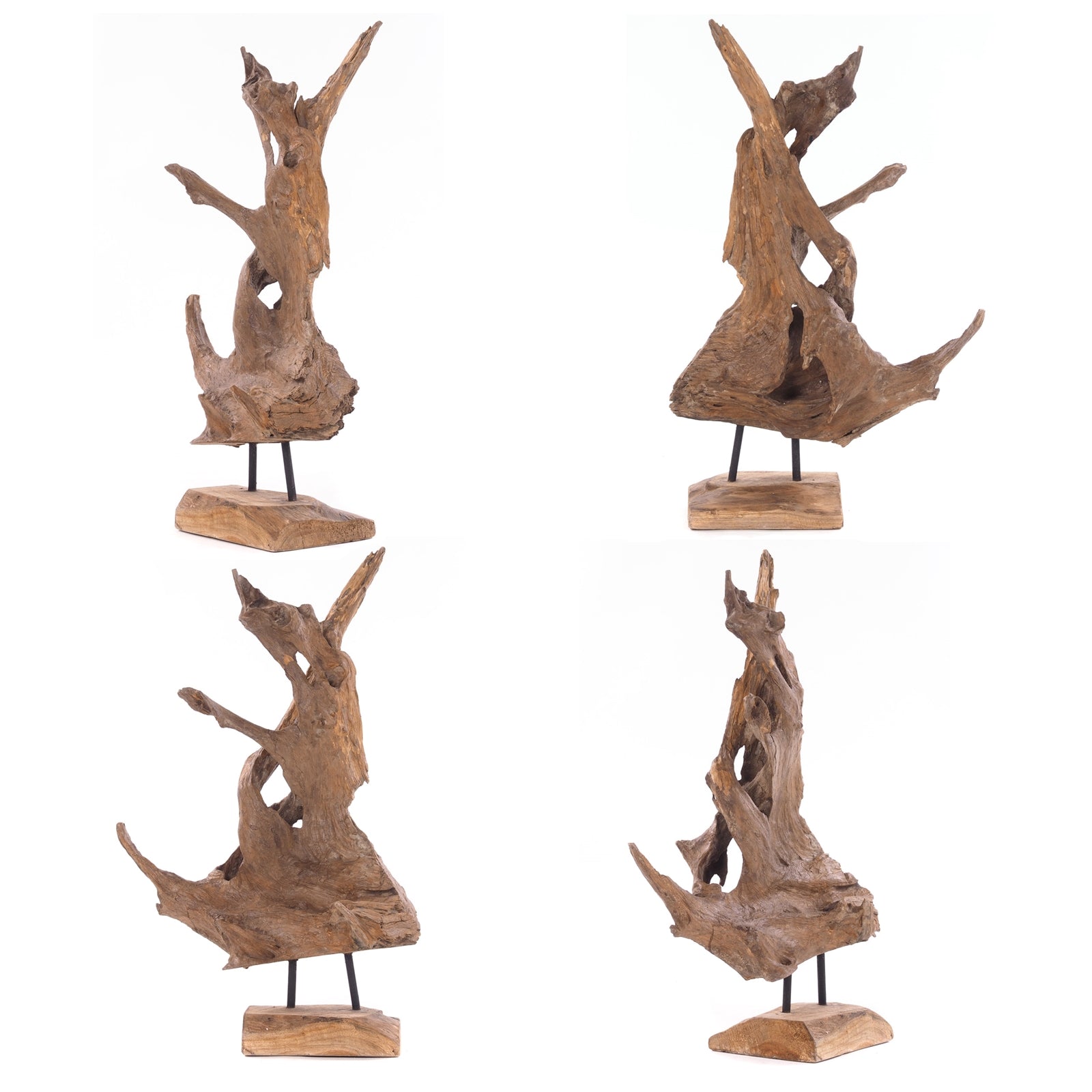 TREIBHOLZ SKULPTUR "ROOTS 40" | Teakholz rustikal | Dekofigur