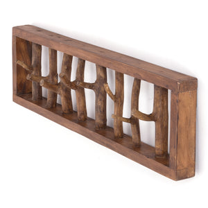 WANDGARDEROBE TREIBHOLZ UNIKAT | 80x22cm (BxH), Garderobe, Hakenleiste mit Ästen