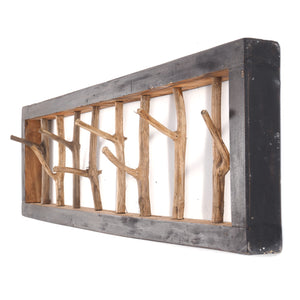 WANDGARDEROBE TREIBHOLZ UNIKAT | 80x22cm (BxH), Garderobe, Hakenleiste mit Ästen