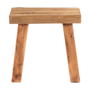 SITZHOCKER "RUSTIC" | 41x42x24cm (HxBxT), Teak | Holzhocker