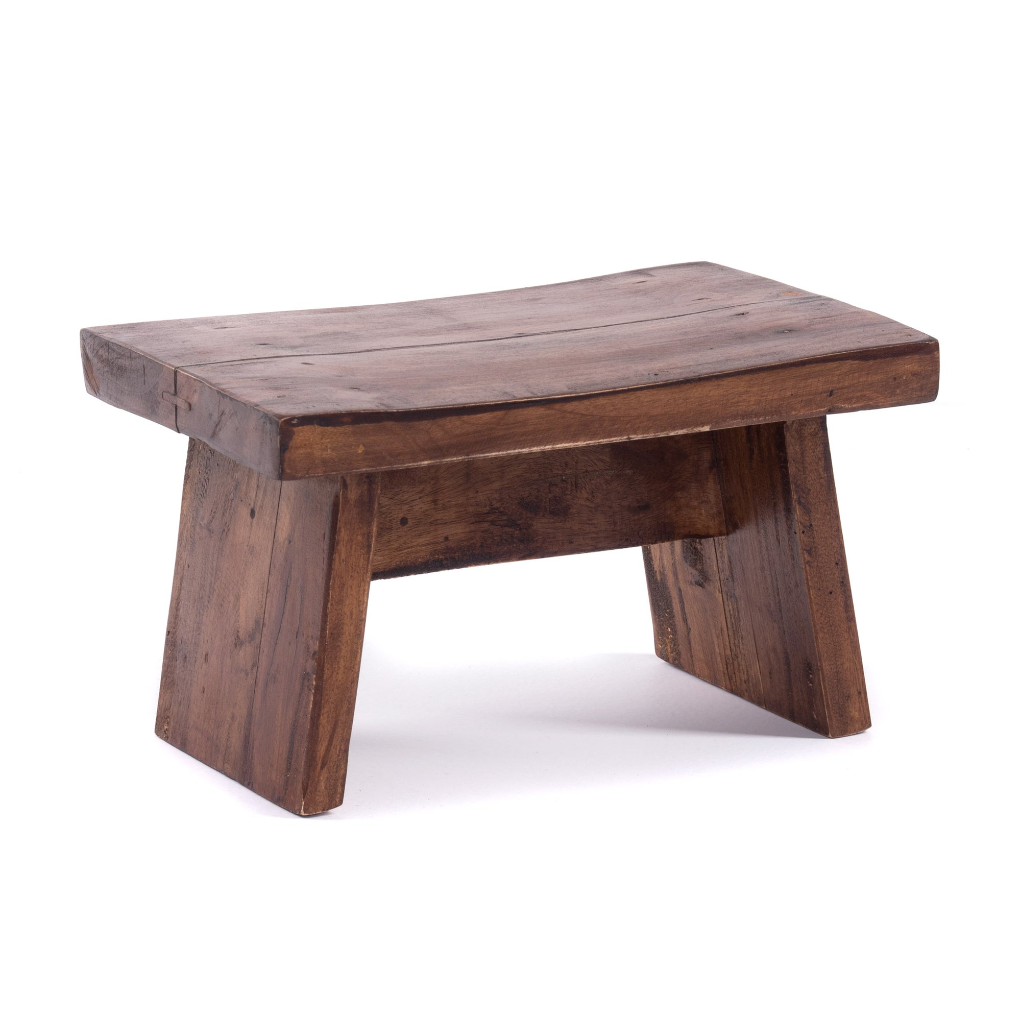 NOSTALGISCHER FUßHOCKER "SCHEMEL" | Mahagoni | Holzhocker