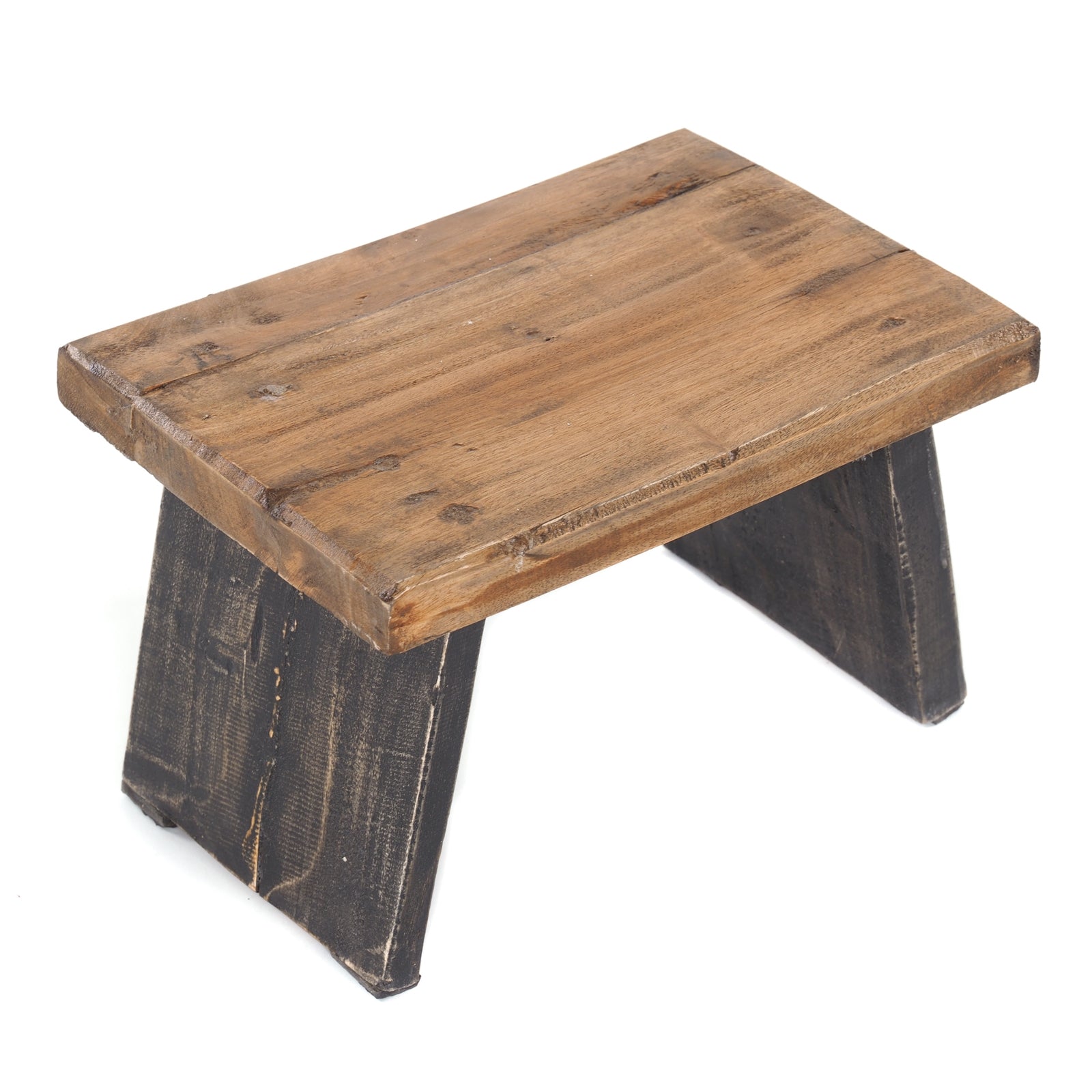 NOSTALGISCHER FUßHOCKER "SCHEMEL" | Mahagoni | Holzhocker