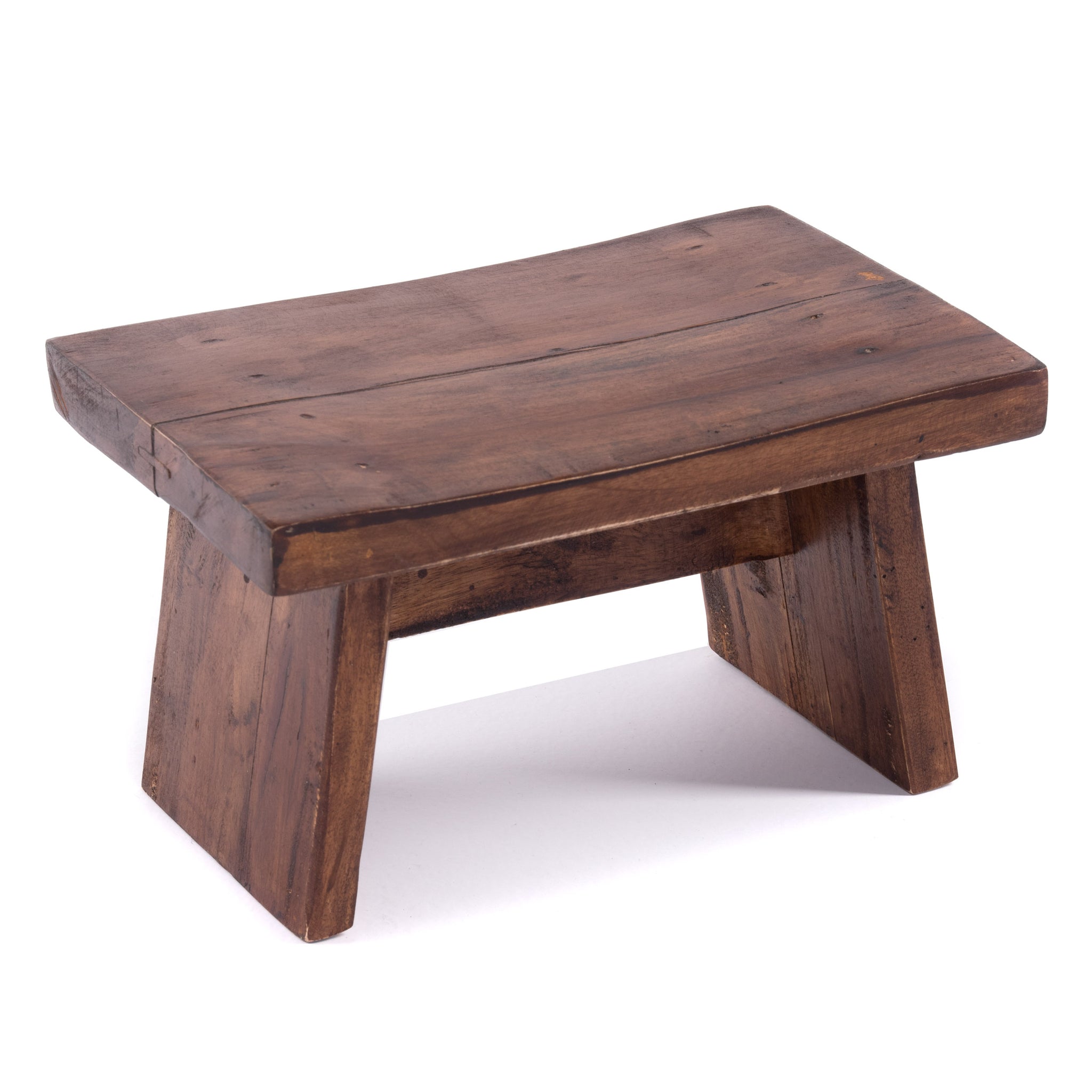 NOSTALGISCHER FUßHOCKER "SCHEMEL" | Mahagoni | Holzhocker