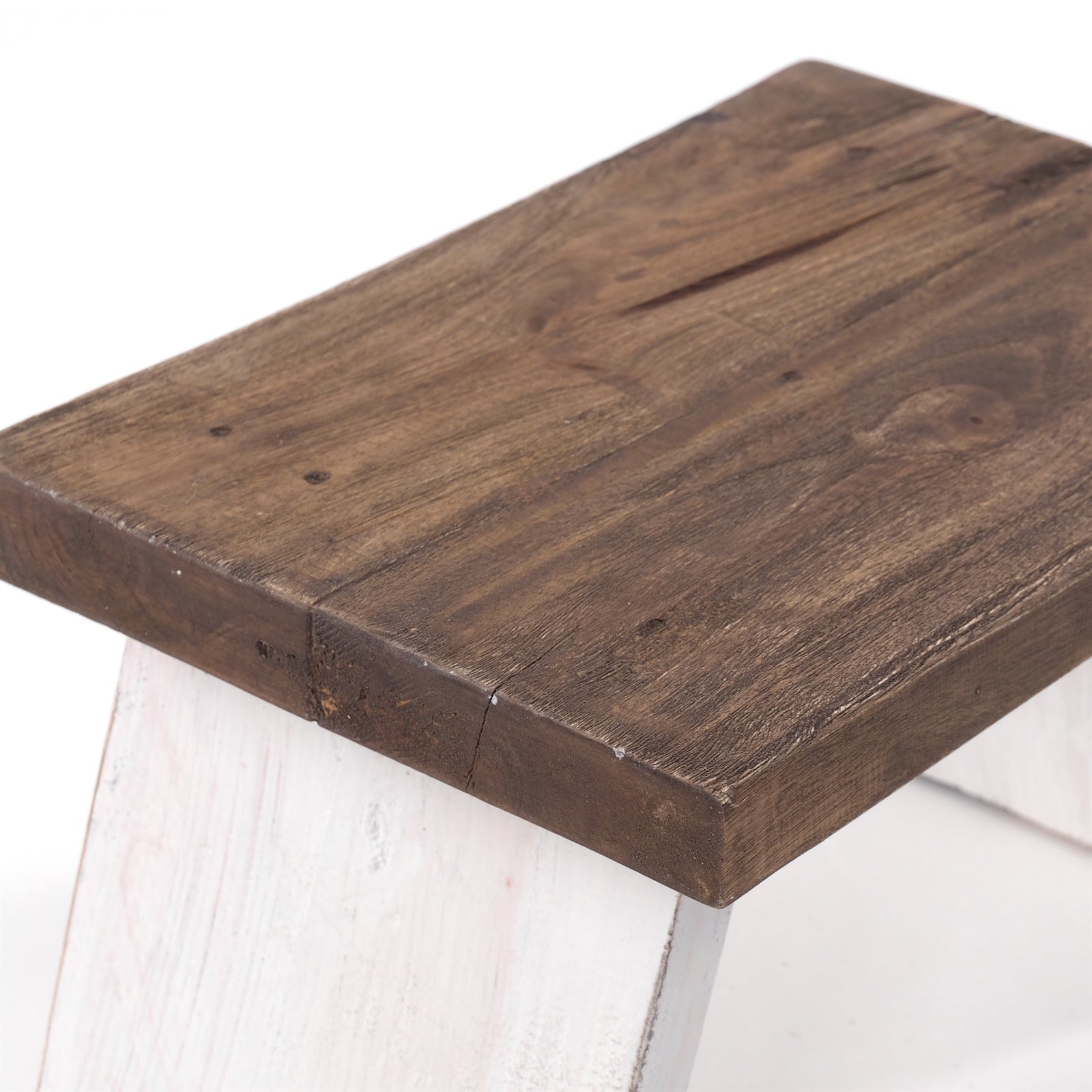 NOSTALGISCHER FUßHOCKER "SCHEMEL" | Mahagoni | Holzhocker