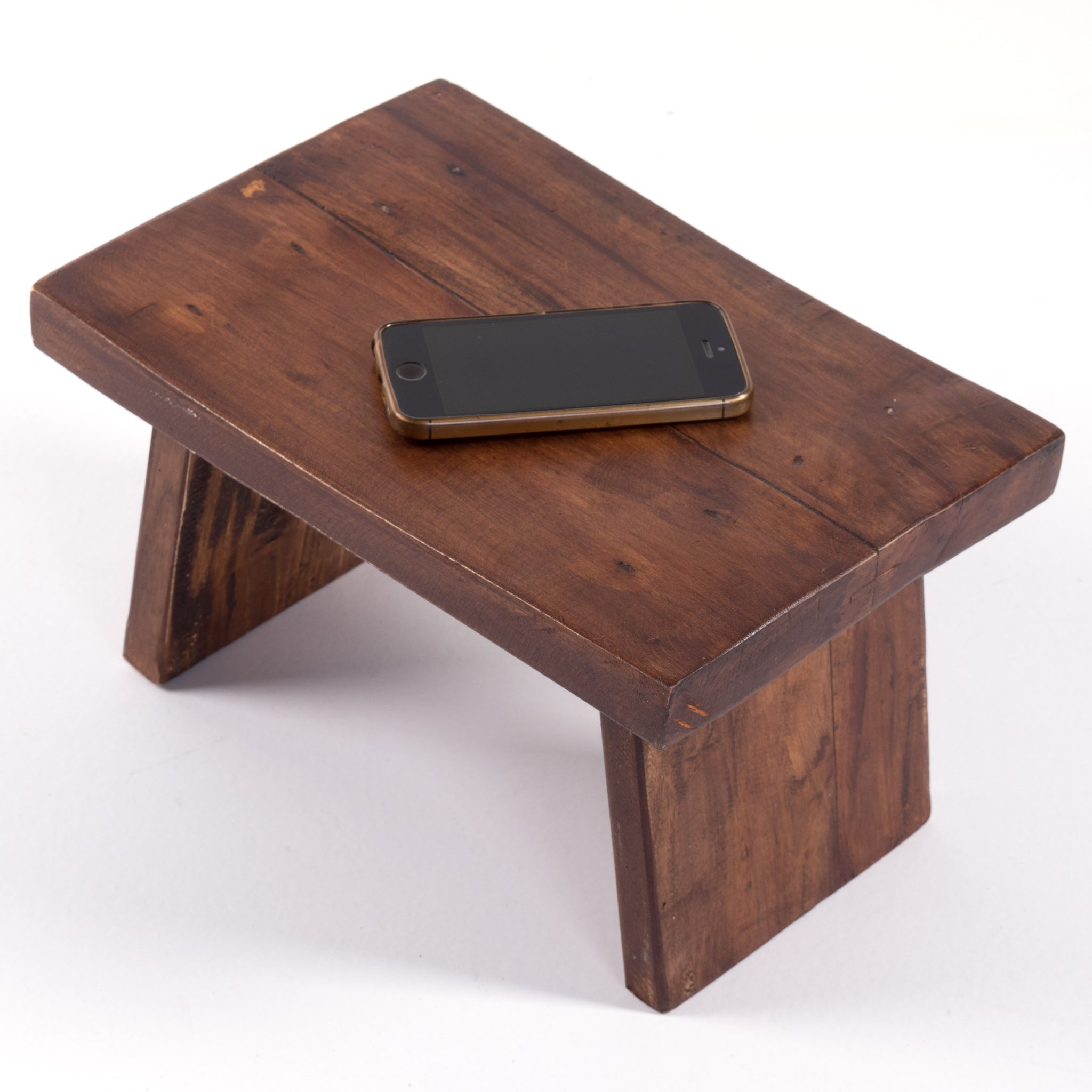 NOSTALGISCHER FUßHOCKER "SCHEMEL" | Mahagoni | Holzhocker