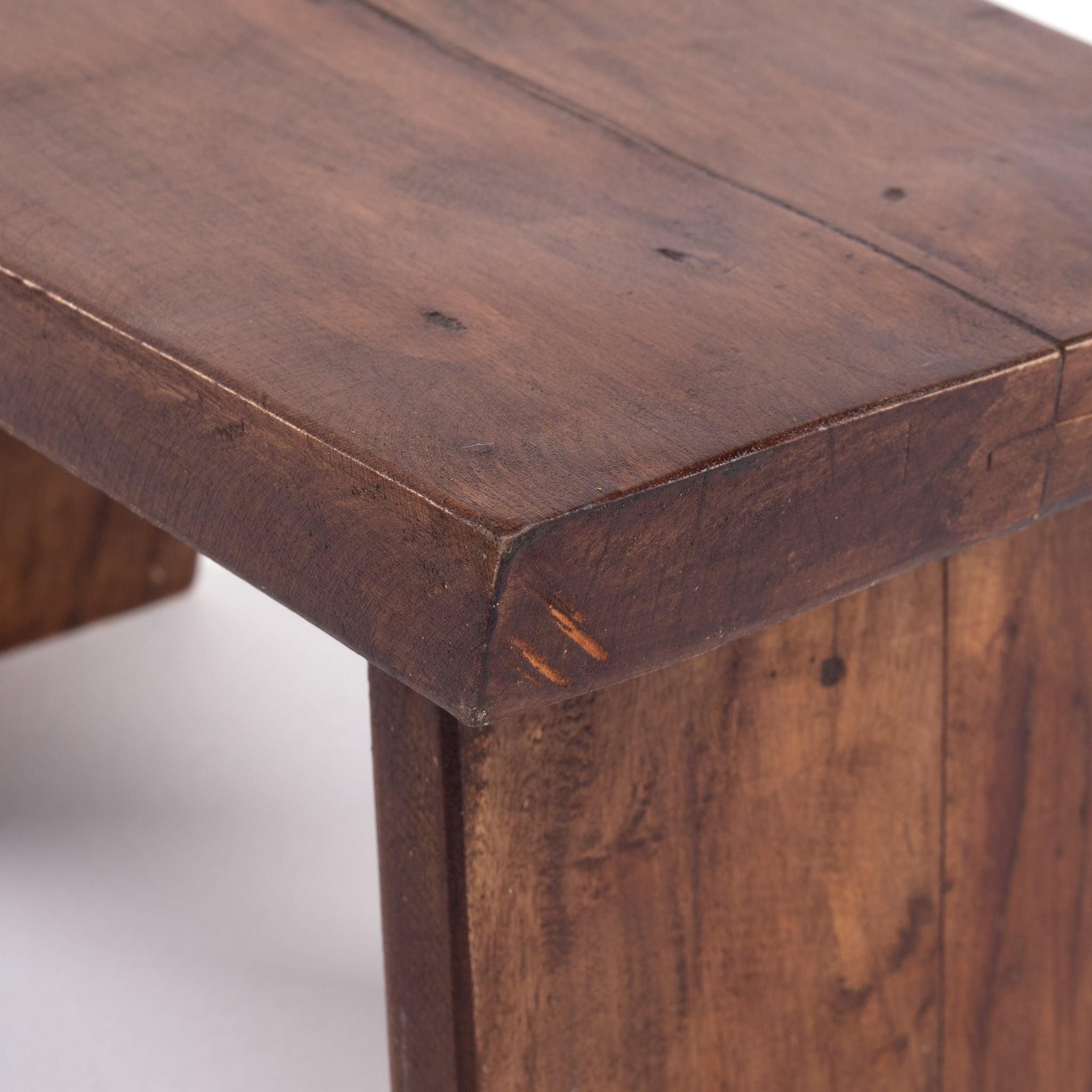 NOSTALGISCHER FUßHOCKER "SCHEMEL" | Mahagoni | Holzhocker