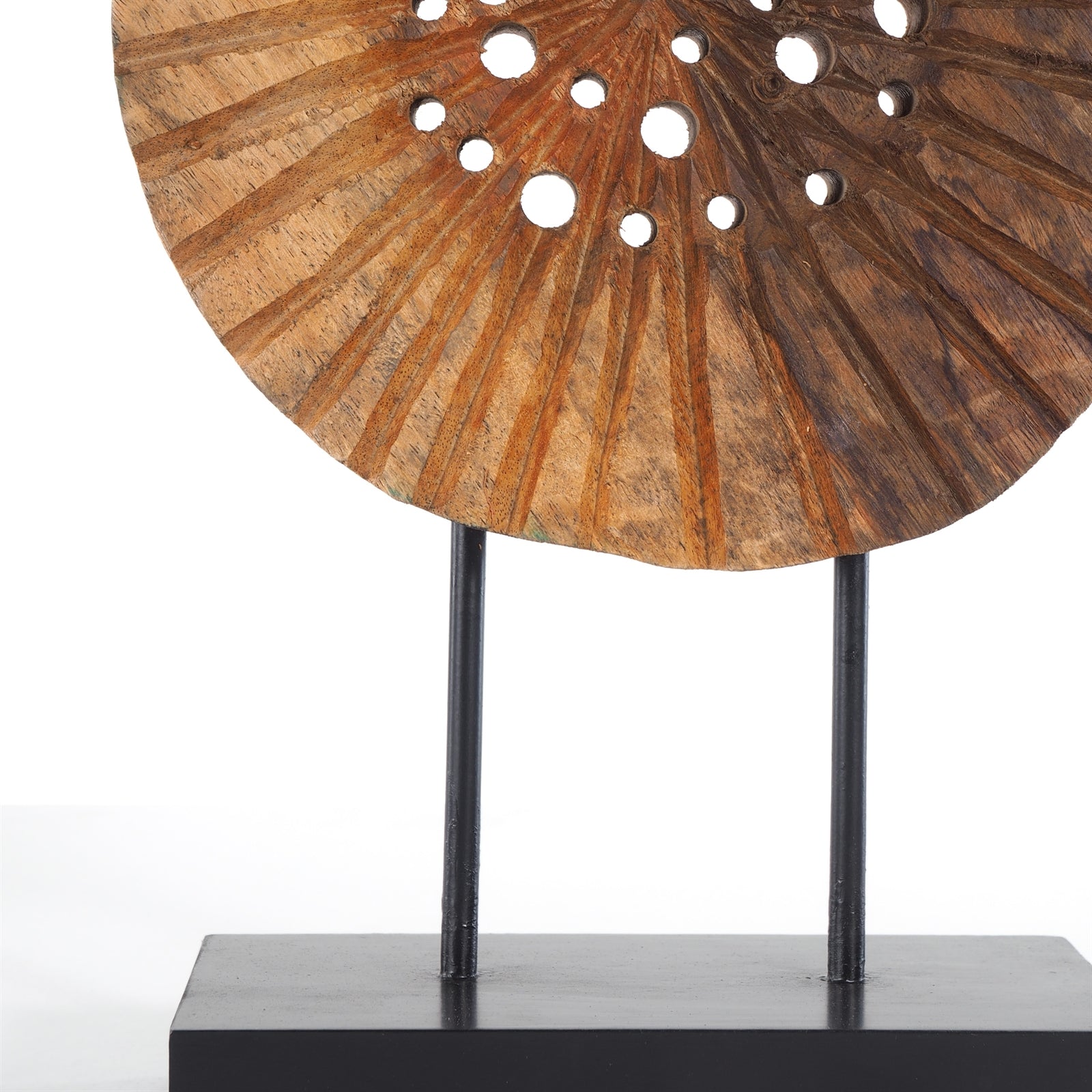 HOLZ SKULPTUR "RAD DER ZEIT" | 38x34 cm, Mango Holz | Dekofigur