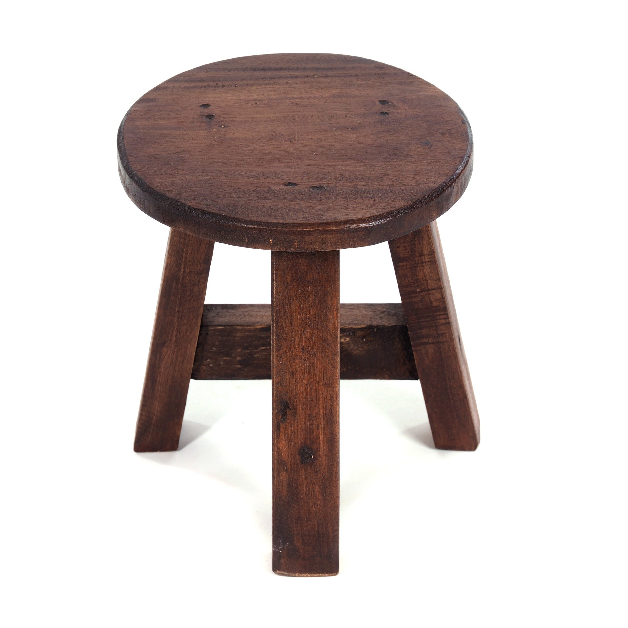 DEKO HOCKER "BERN" | rund, 23,5x20,5 cm (HxB), Mahagoni | Schemel