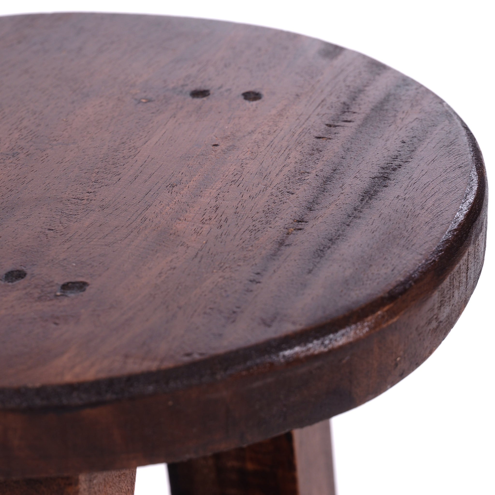 DEKO HOCKER "BERN" | rund, 23,5x20,5 cm (HxB), Mahagoni | Schemel