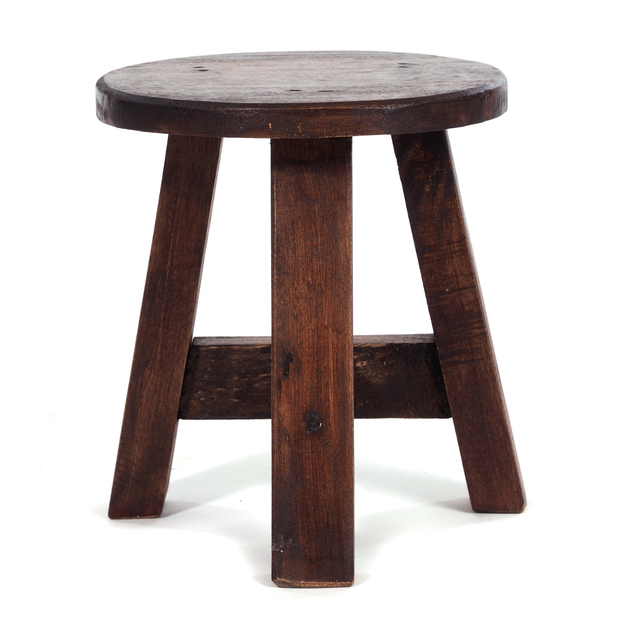 DEKO HOCKER "BERN" | rund, 23,5x20,5 cm (HxB), Mahagoni | Schemel