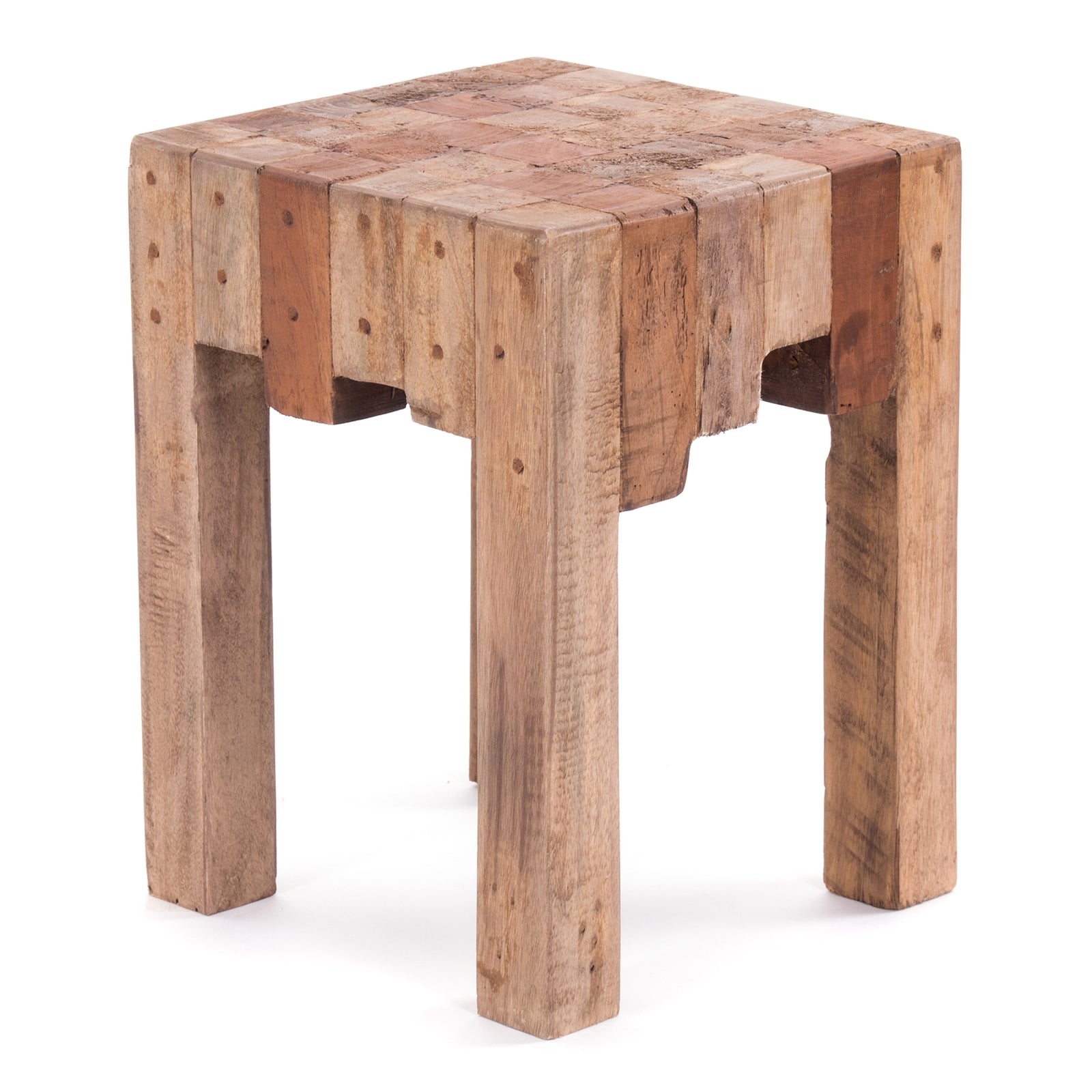 HOCKER "NATURA" | Altholz, 40x30x30 cm (HxBxT) | Holzhocker