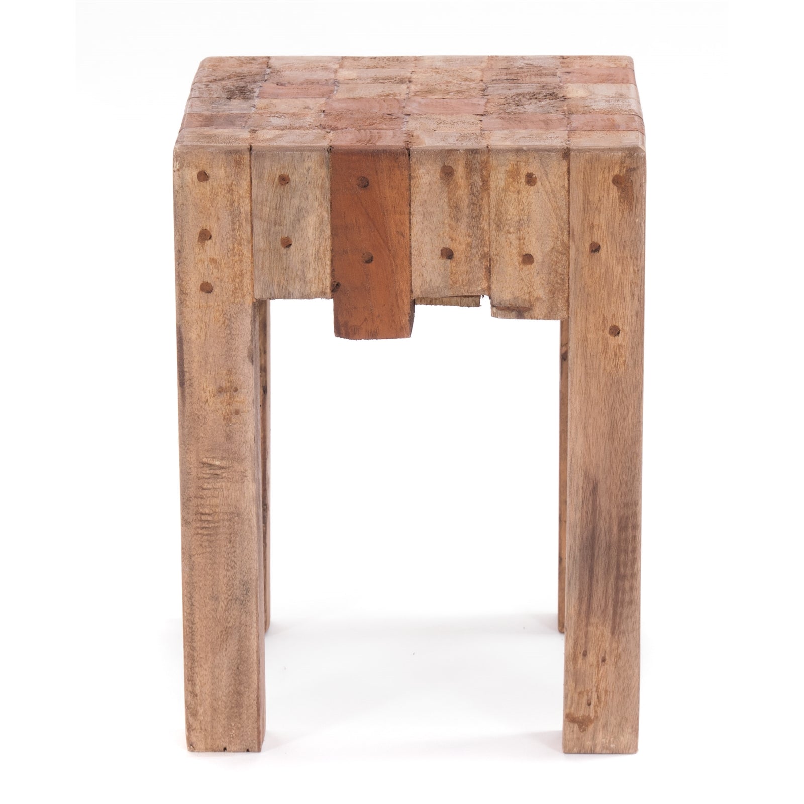 HOCKER "NATURA" | Altholz, 40x30x30 cm (HxBxT) | Holzhocker