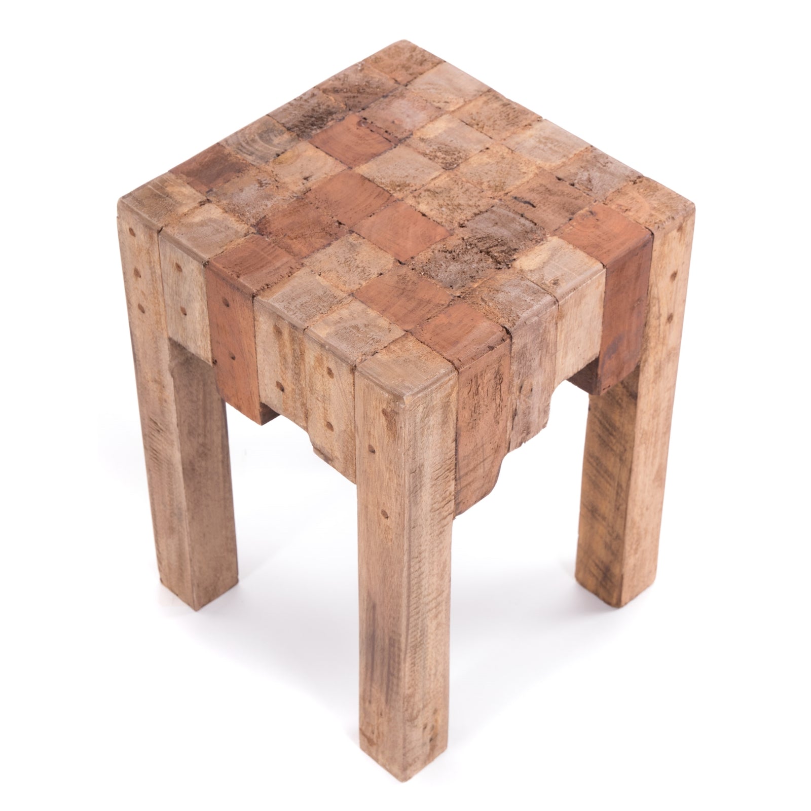 HOCKER "NATURA" | Altholz, 40x30x30 cm (HxBxT) | Holzhocker