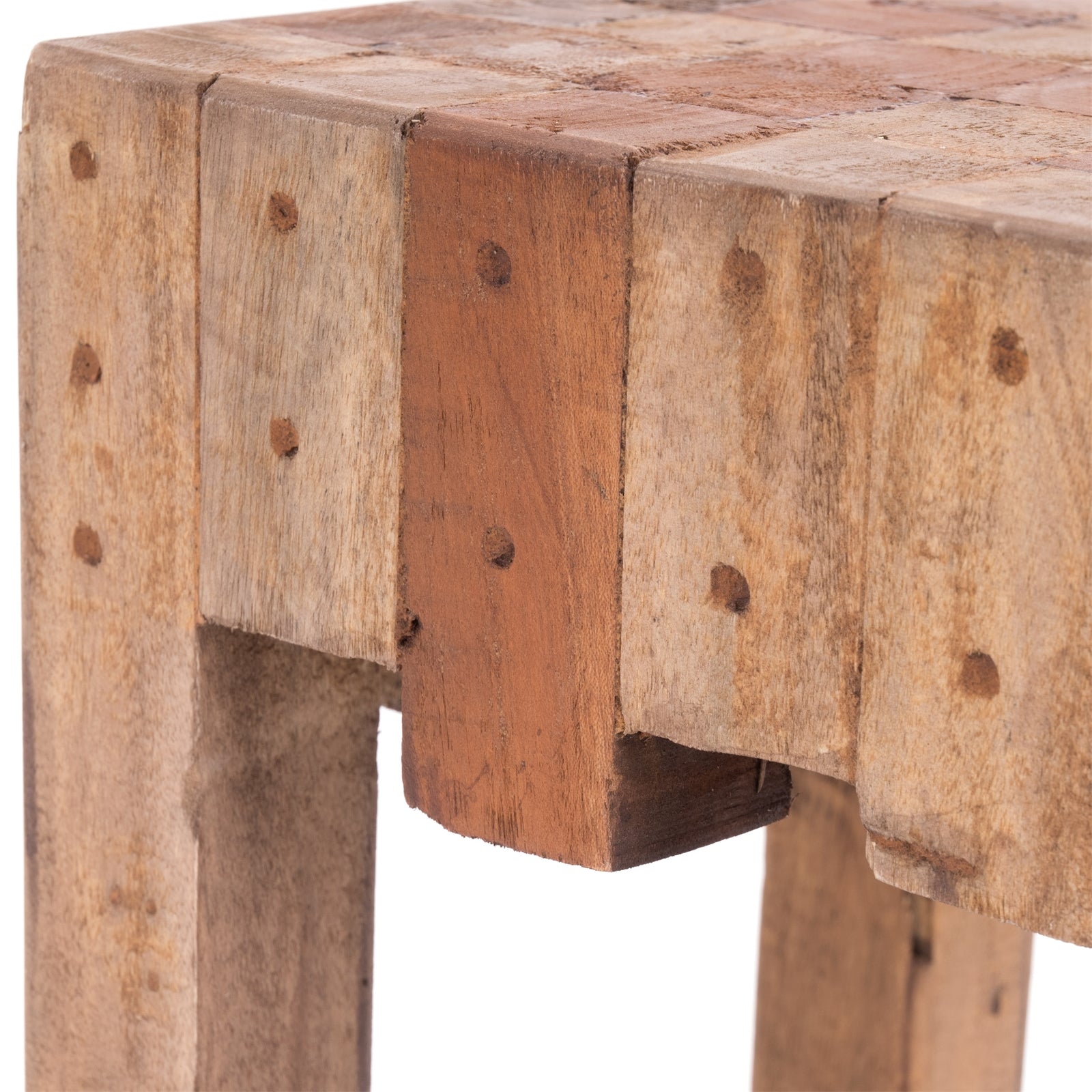 HOCKER "NATURA" | Altholz, 40x30x30 cm (HxBxT) | Holzhocker