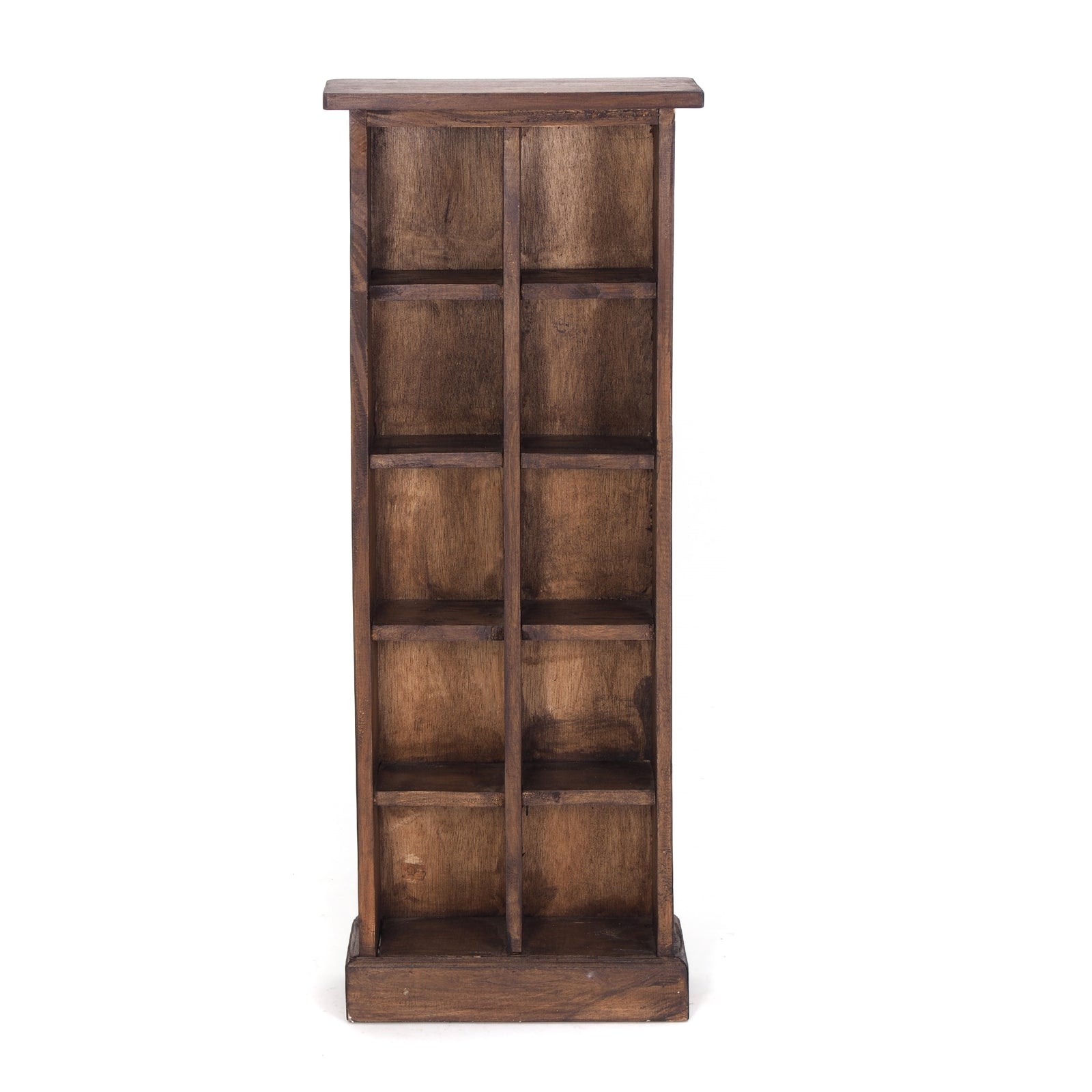 RUSTIKALES CD & BÜCHERREGAL NATURE | 94x36cm(HxB) Holzregal 10 Fächer