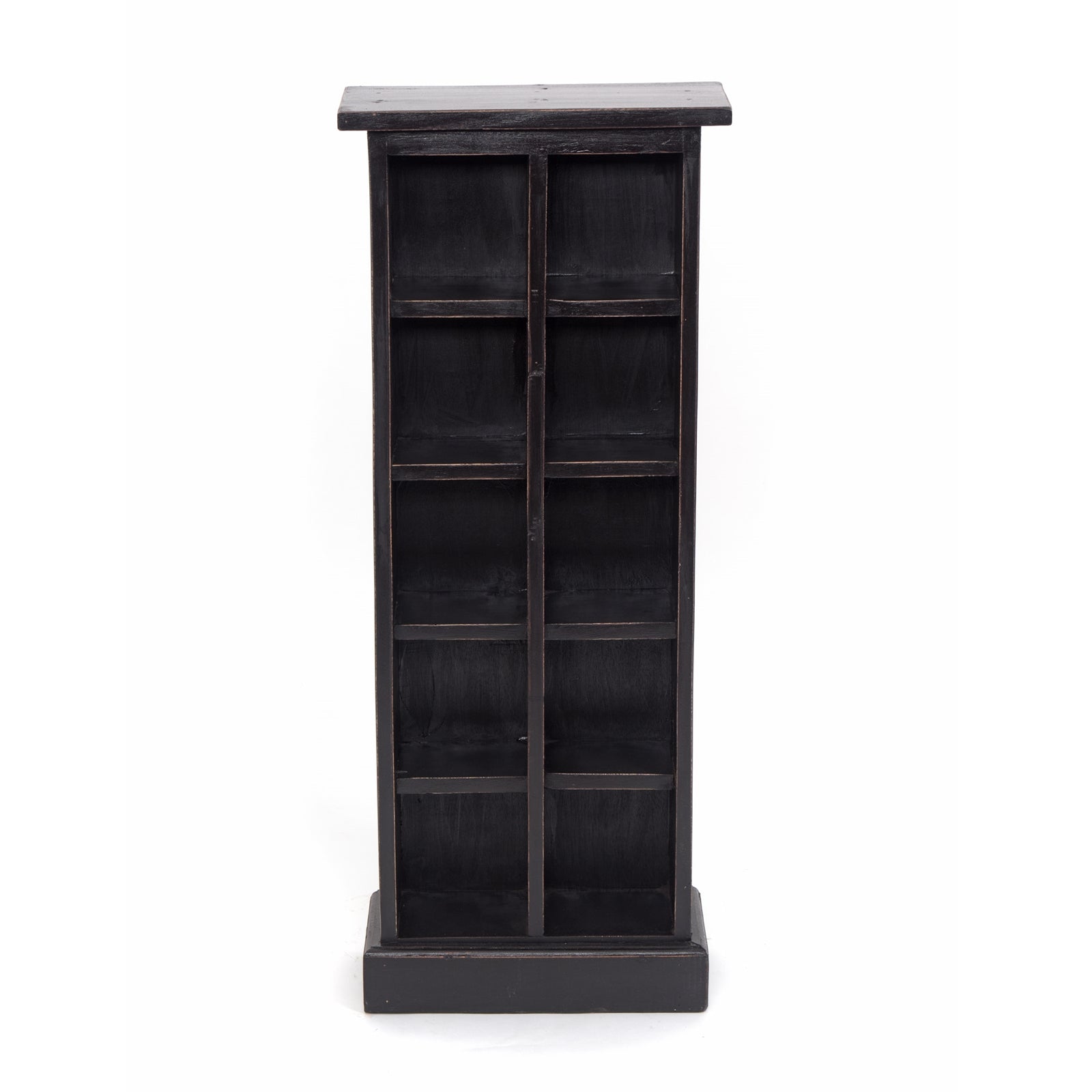 RUSTIKALES CD & BÜCHERREGAL NATURE | 94x36cm(HxB) Holzregal 10 Fächer