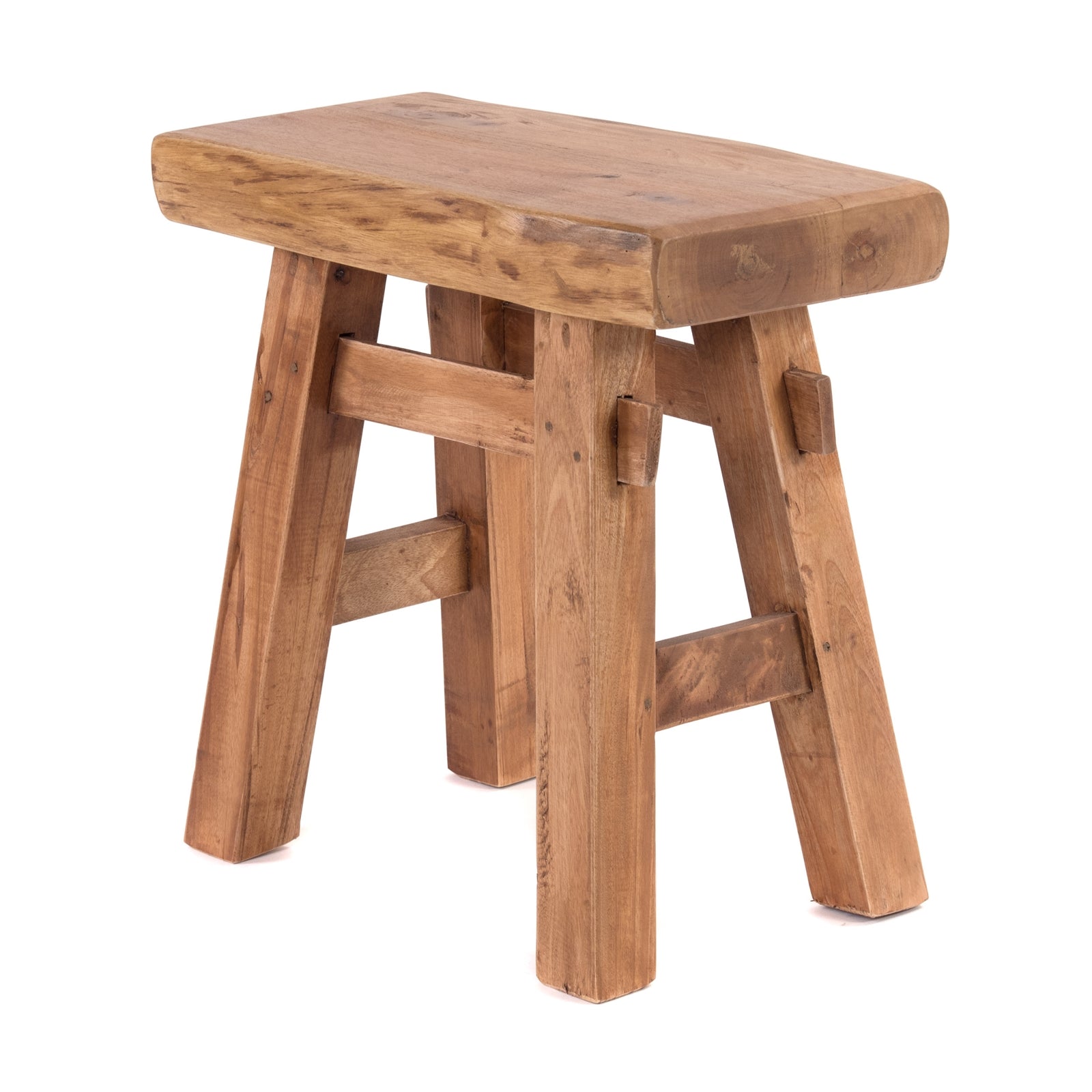 HOLZ HOCKER "VINTAGE 40" | Hartholz, 43x45 cm (HxB) | Sitzhocker