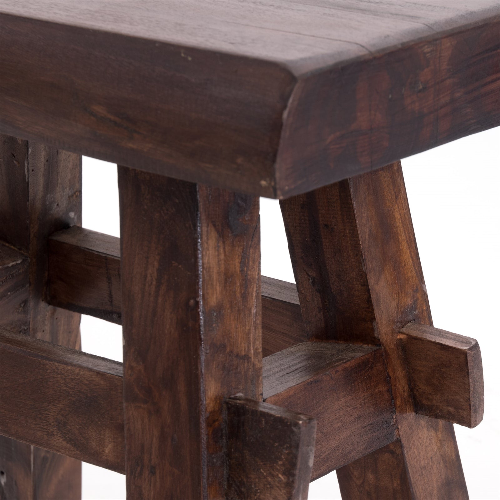 HOLZ HOCKER "VINTAGE 40" | Hartholz, 43x45 cm (HxB) | Sitzhocker