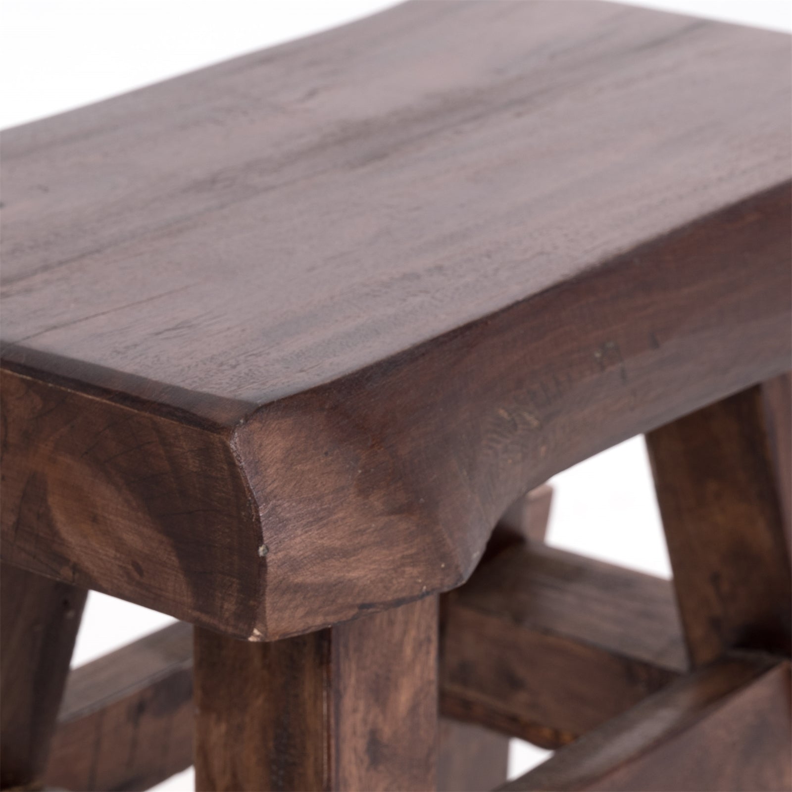 HOLZ HOCKER "VINTAGE 40" | Hartholz, 43x45 cm (HxB) | Sitzhocker