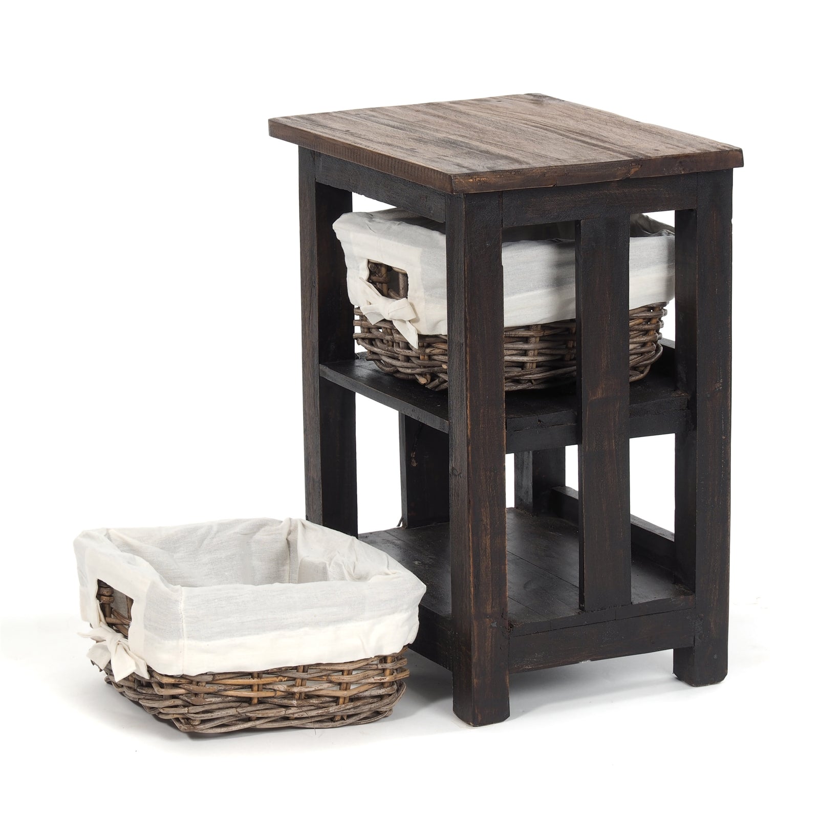 BADSCHRÄNKCHEN "FLAIR" 2 Rattankörbe | 50x38x29cm (HxBxT) | Kommode