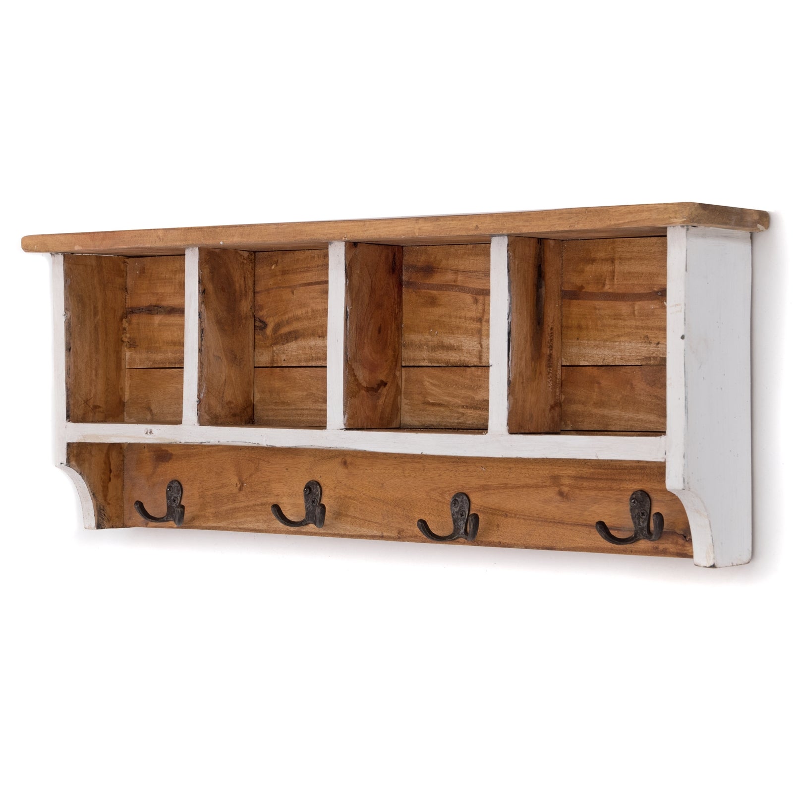 RUSTIKALE WANDGARDEROBE mit Fächern "VINTAGE 70" | 70x27x11cm(BxHxT)