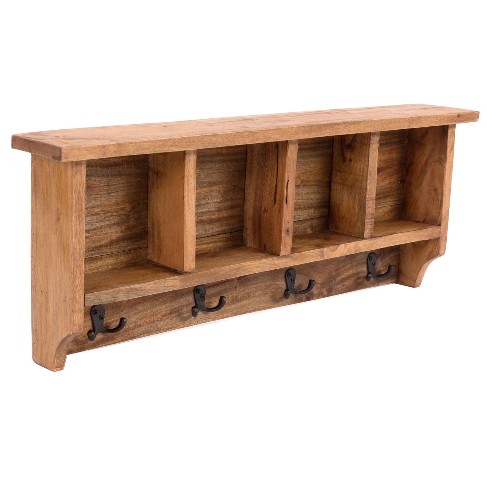 RUSTIKALE WANDGARDEROBE mit Fächern "VINTAGE 70" | 70x27x11cm(BxHxT)