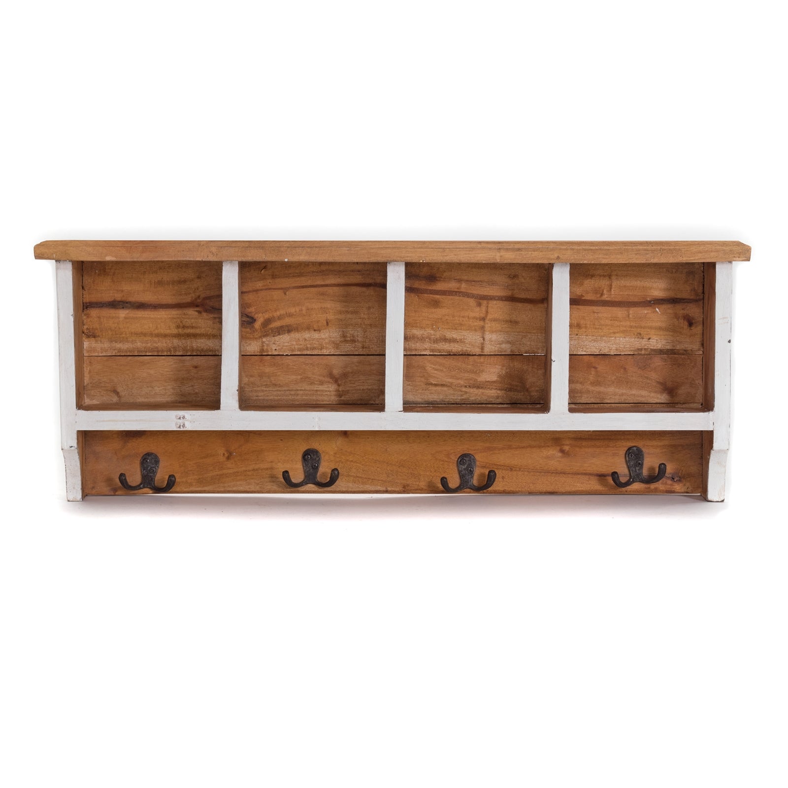 RUSTIKALE WANDGARDEROBE mit Fächern "VINTAGE 70" | 70x27x11cm(BxHxT)