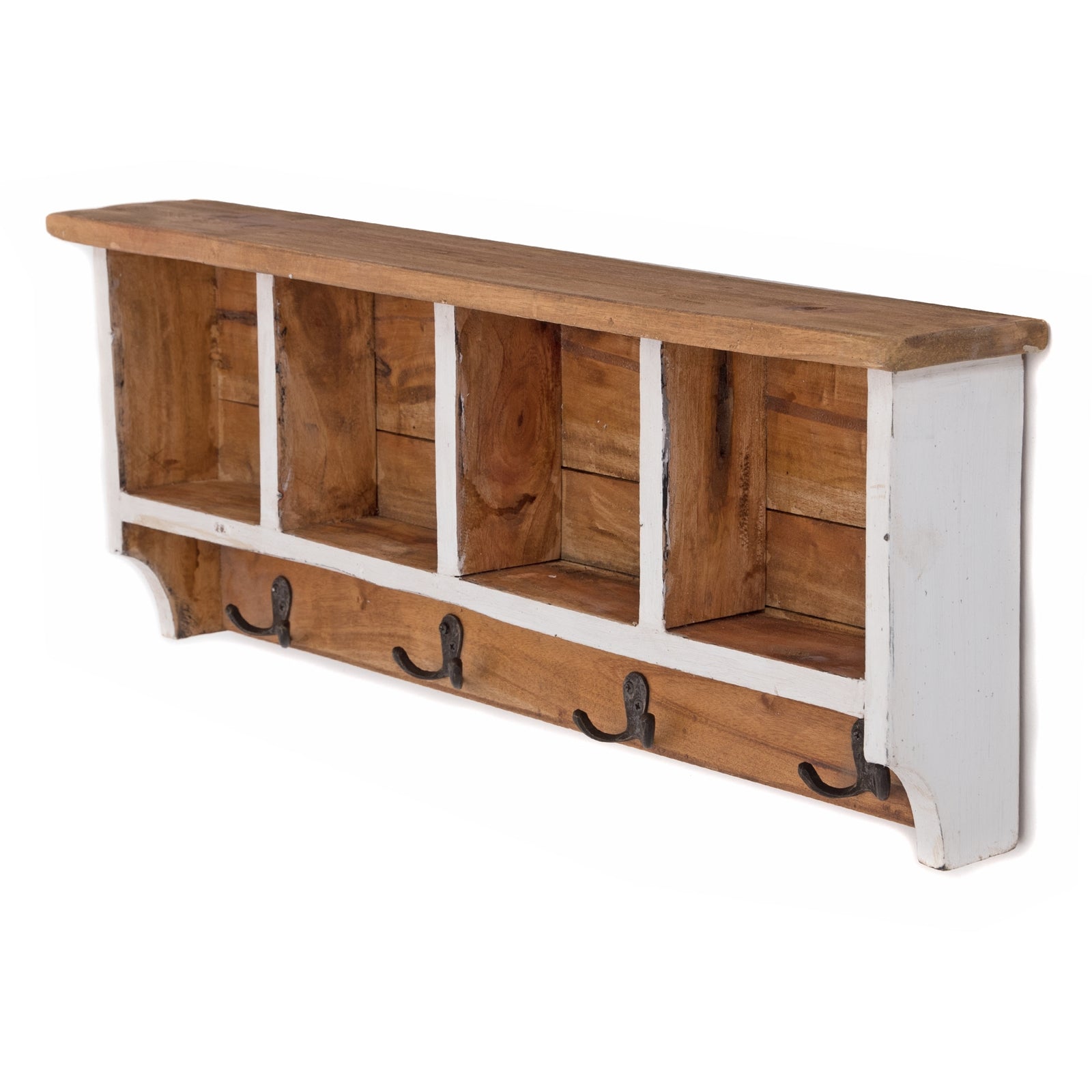 RUSTIKALE WANDGARDEROBE mit Fächern "VINTAGE 70" | 70x27x11cm(BxHxT)