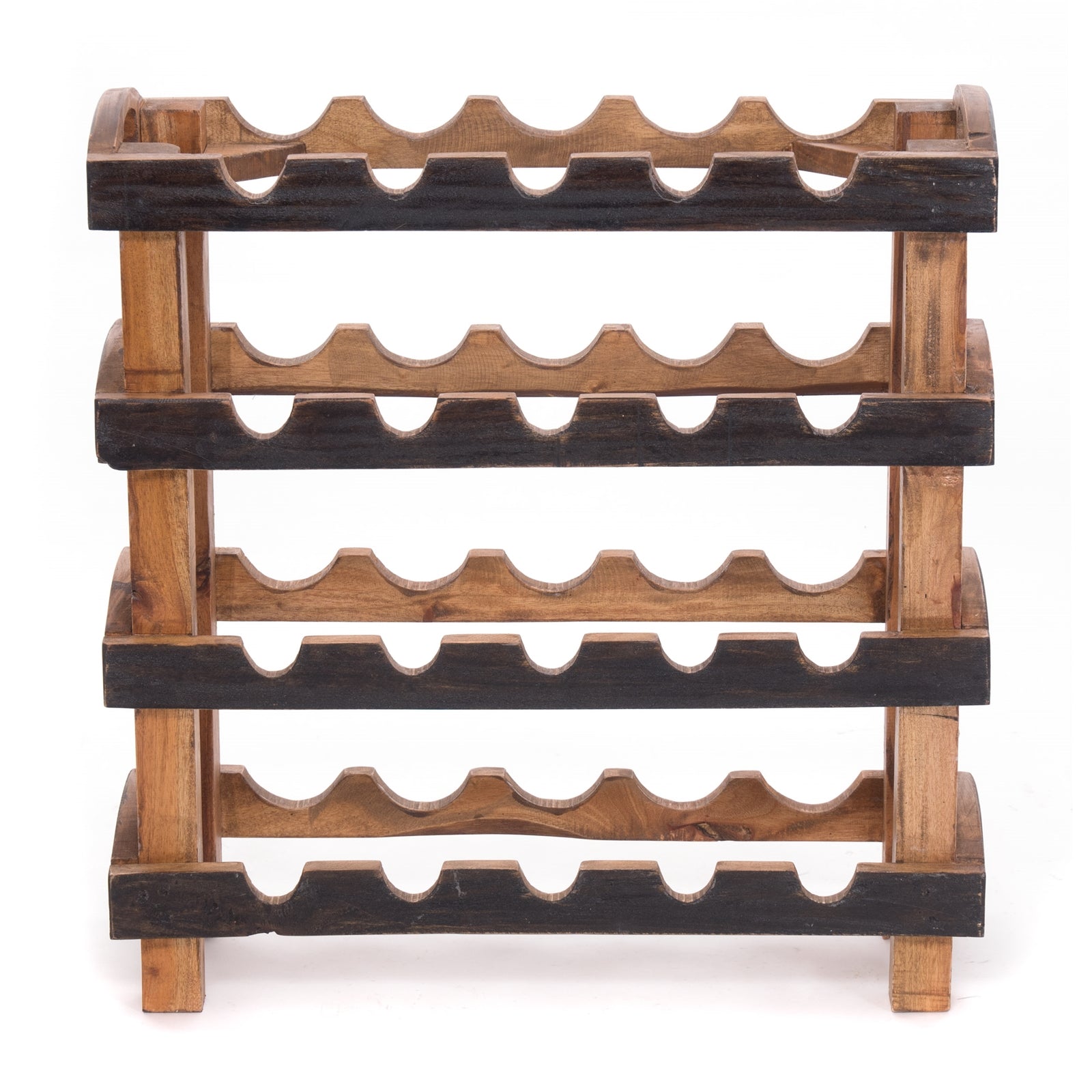 WEINREGAL "RUSTIC" | 66x61x24cm(HxBxT), Mahagoni | Flaschenhalter