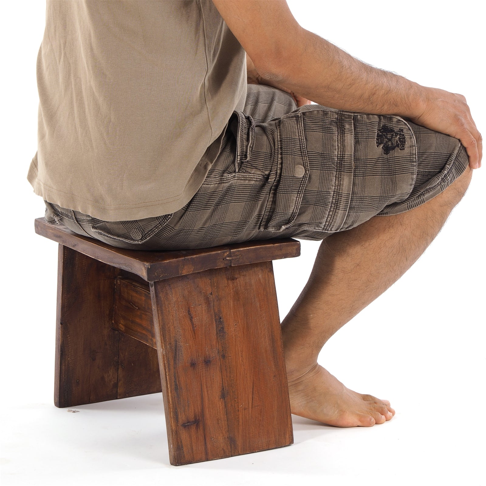 SITZBÄNKCHEN "SCHEMEL 40" | Mahagoni, 31x40x25cm | Fußhocker