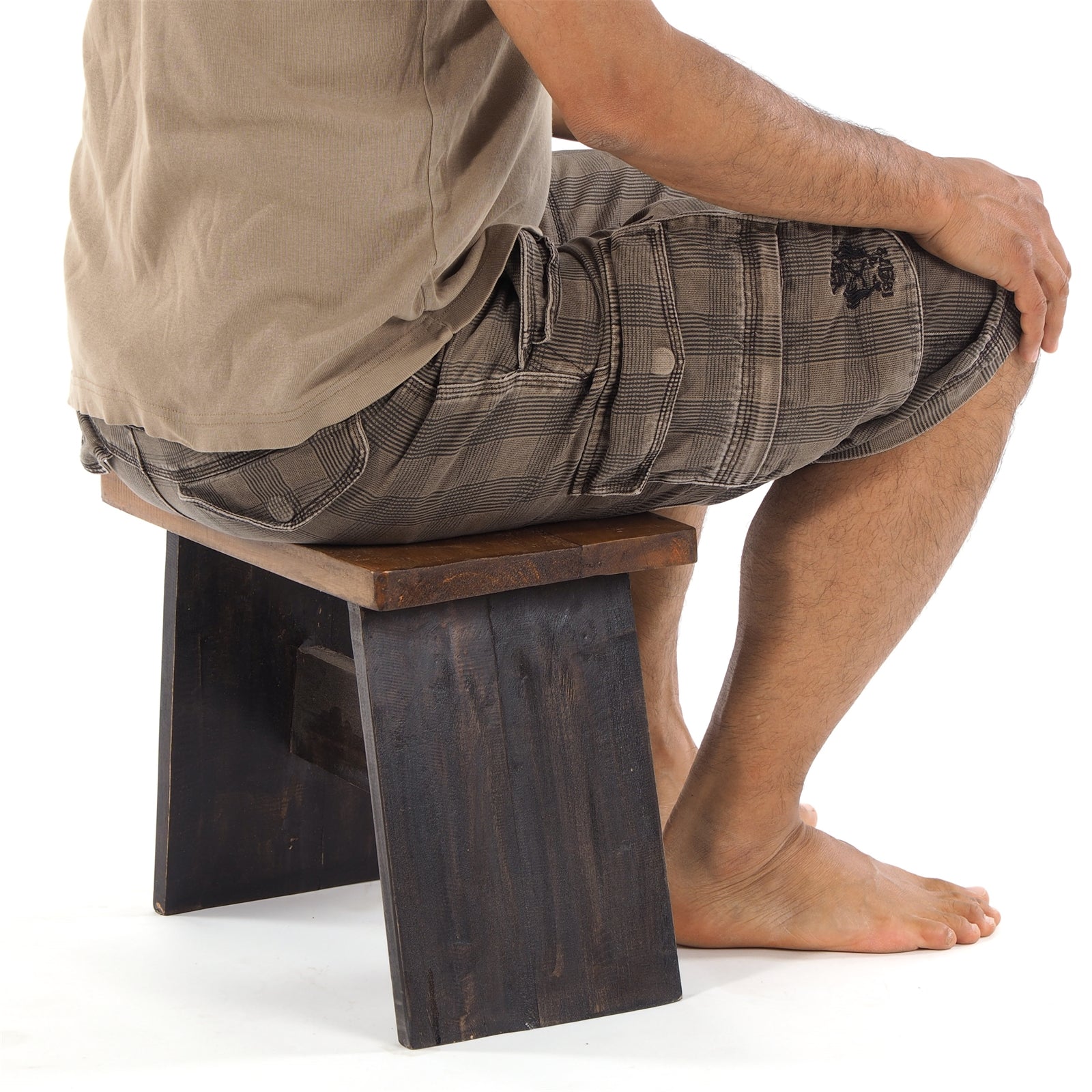 SITZBÄNKCHEN "SCHEMEL 40" | Mahagoni, 31x40x25cm | Fußhocker