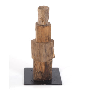 DEKO HOLZ FIGUR "TOWER 4" | Teak / Mahagoni, 40x20 cm (HxB) | Skulptur
