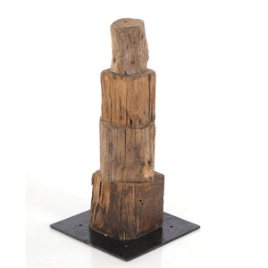 DEKO HOLZ FIGUR "TOWER 4" | Teak / Mahagoni, 40x20 cm (HxB) | Skulptur