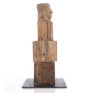 DEKO HOLZ FIGUR "TOWER 4" | Teak / Mahagoni, 40x20 cm (HxB) | Skulptur