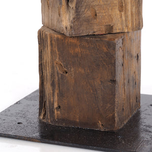 DEKO HOLZ FIGUR "TOWER 4" | Teak / Mahagoni, 40x20 cm (HxB) | Skulptur