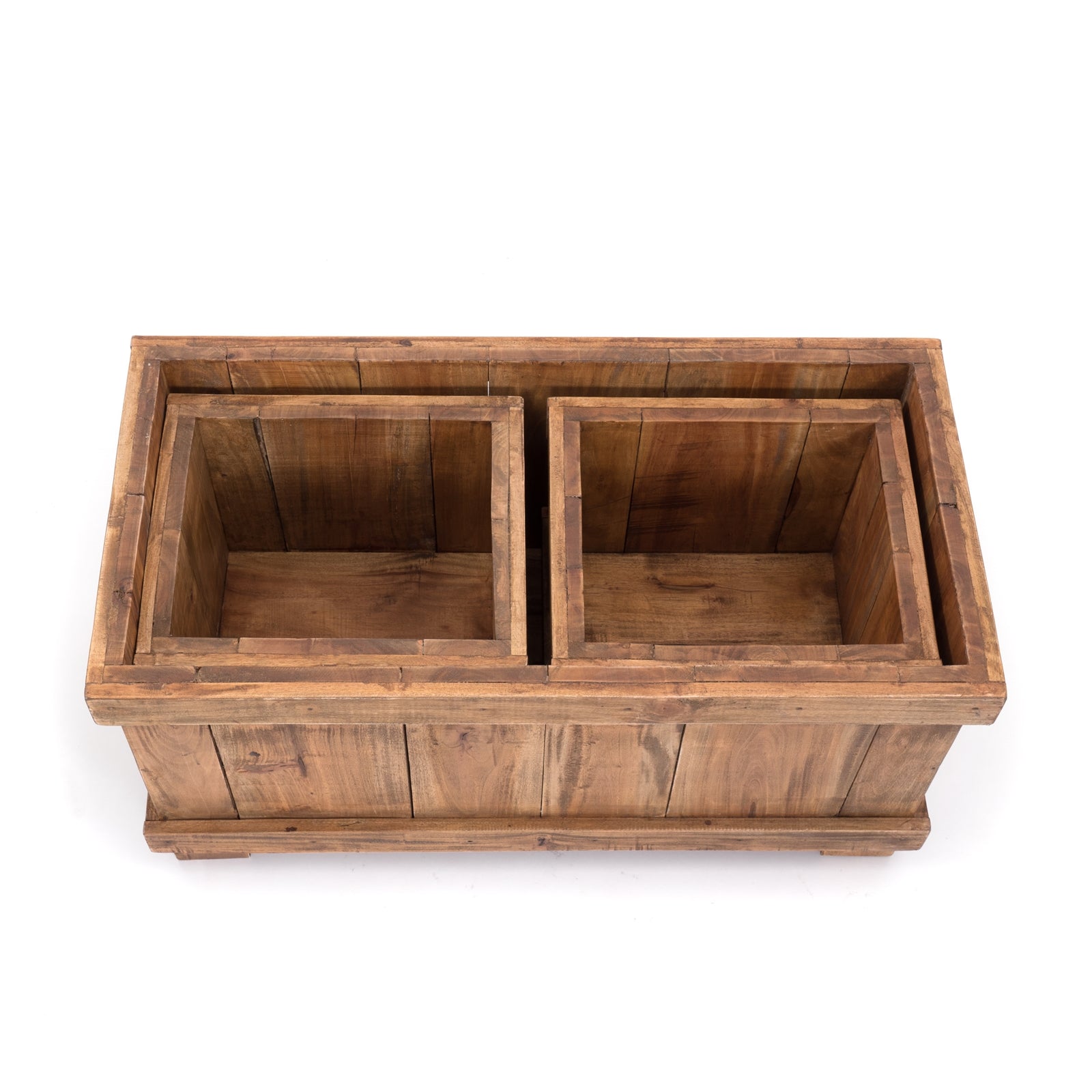 HOLZ ÜBERTÖPFE SET "FLOWERPOT 50" | Mahagoni | Deko Kisten