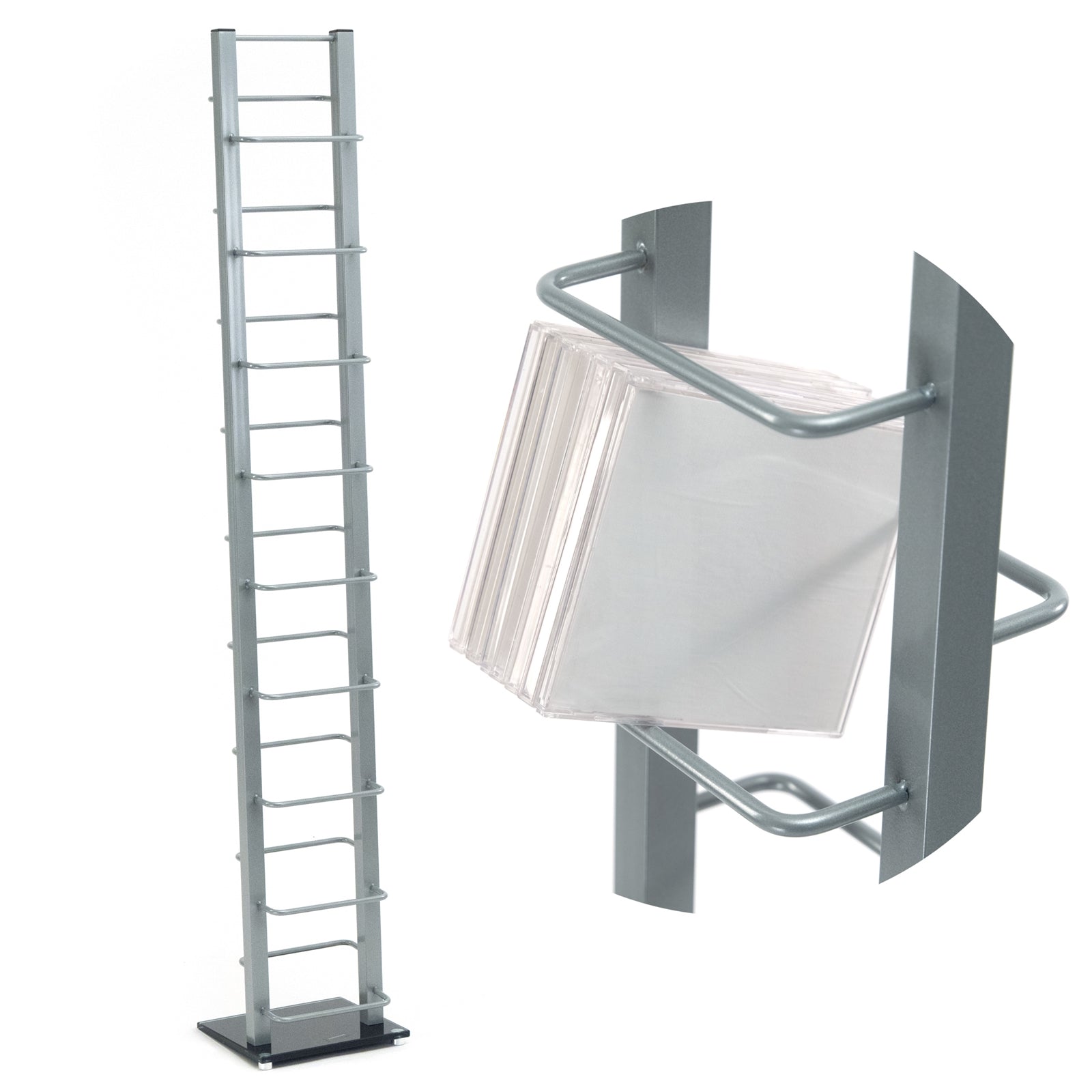 DESIGN CD STÄNDER "TOWER" | 138 cm, Metall | für 126 CDs