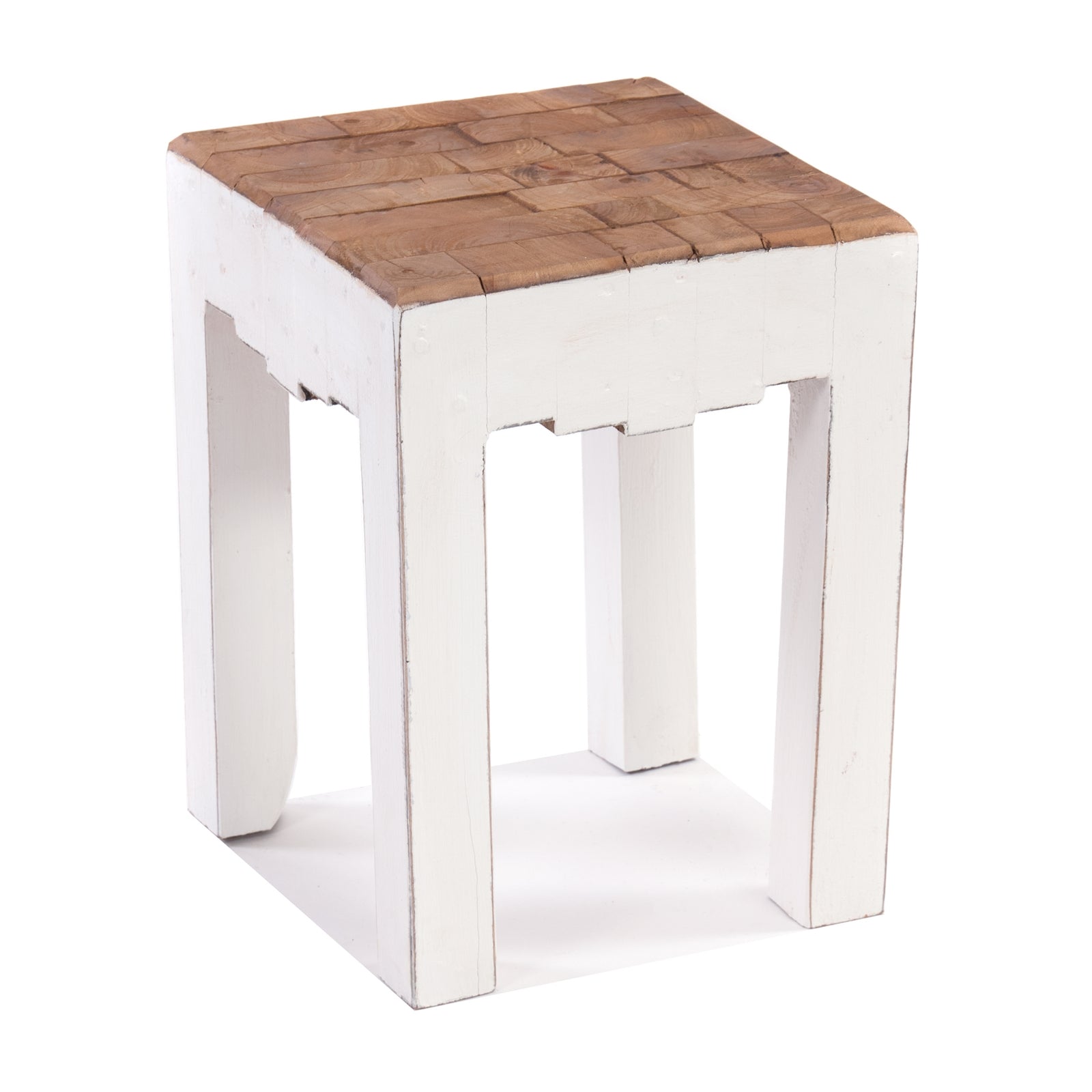 HOCKER "NATURA" | Altholz, 40x30x30 cm (HxBxT) | Holzhocker