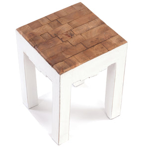 HOCKER "NATURA" | Altholz, 40x30x30 cm (HxBxT) | Holzhocker