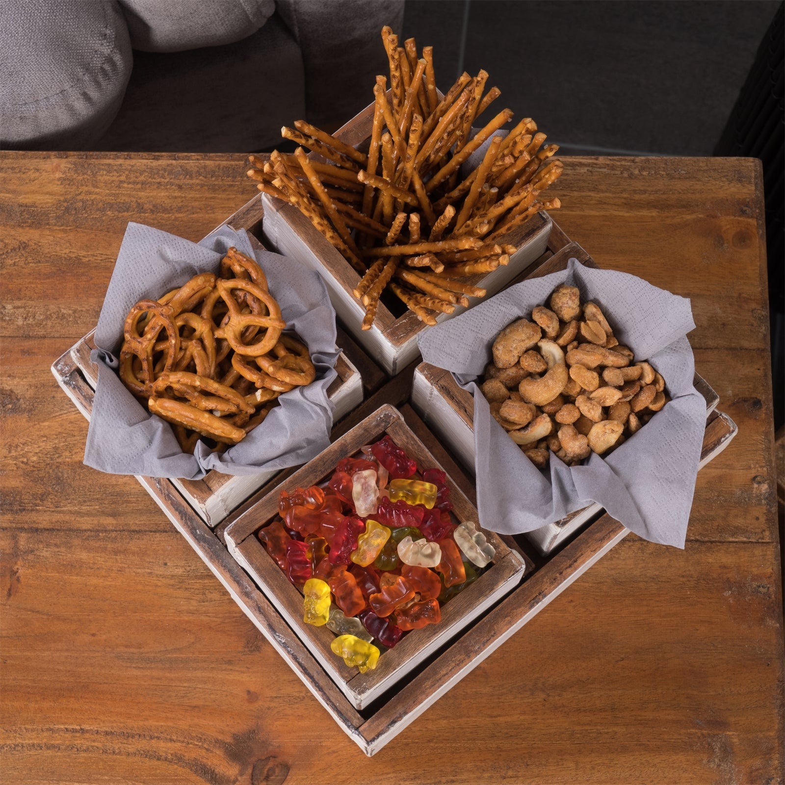 HOLZ AUFBEWAHRUNGSKISTEN "CUBO" | 24x9 cm (BxH), Mahagoni | Kistenset