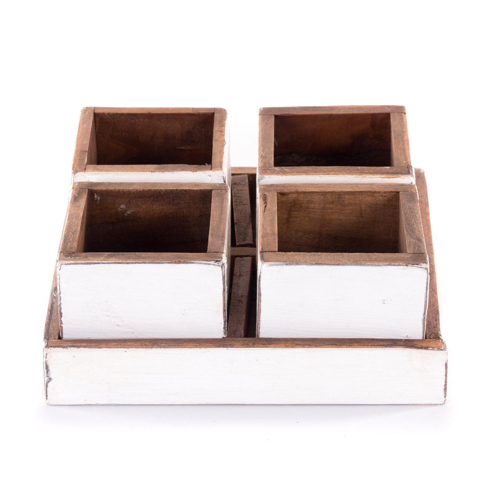 HOLZ AUFBEWAHRUNGSKISTEN "CUBO" | 24x9 cm (BxH), Mahagoni | Kistenset