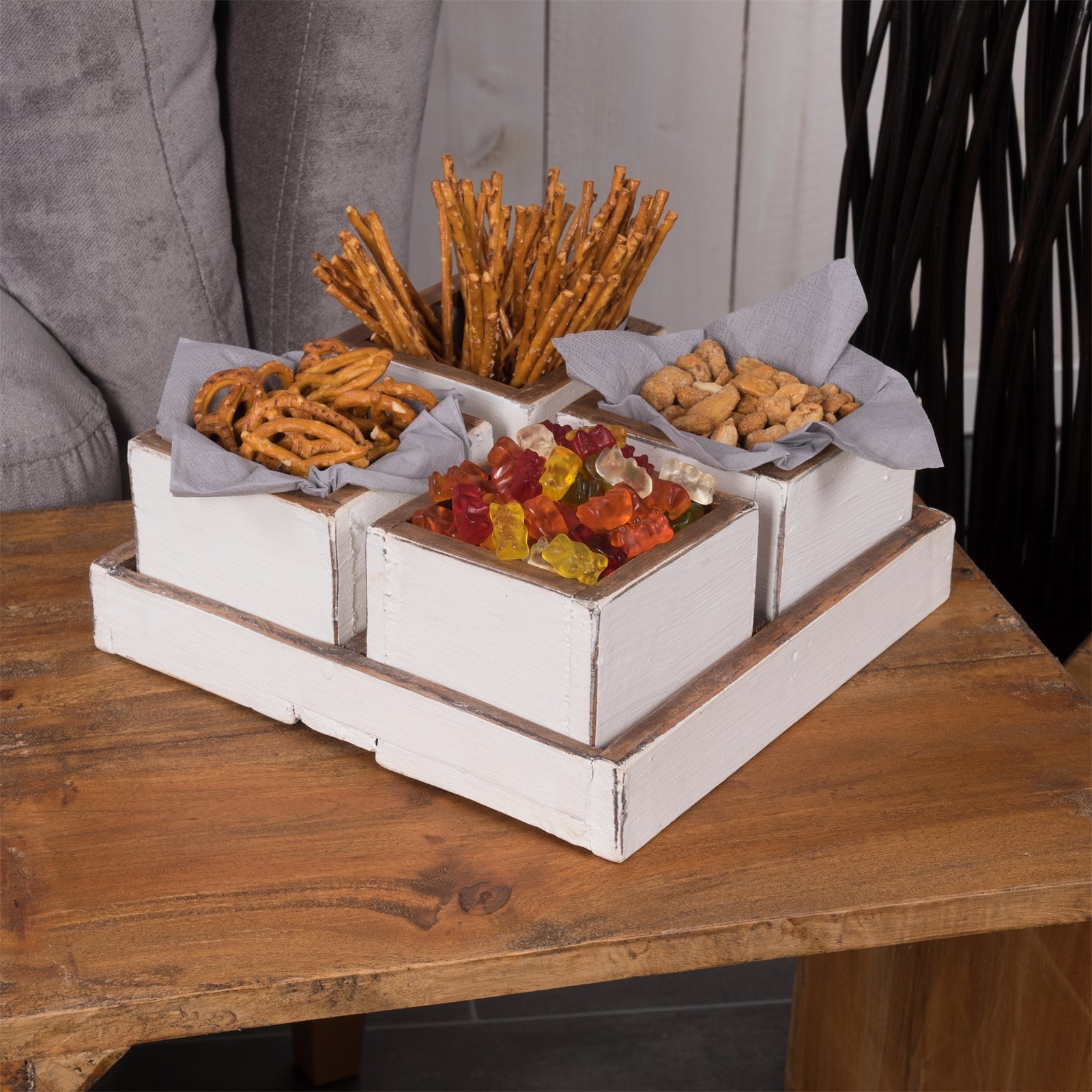 HOLZ AUFBEWAHRUNGSKISTEN "CUBO" | 24x9 cm (BxH), Mahagoni | Kistenset