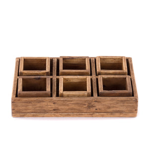 KISTEN SET "CUBO II" | Teak / Mahagoni | erweiterbares Set