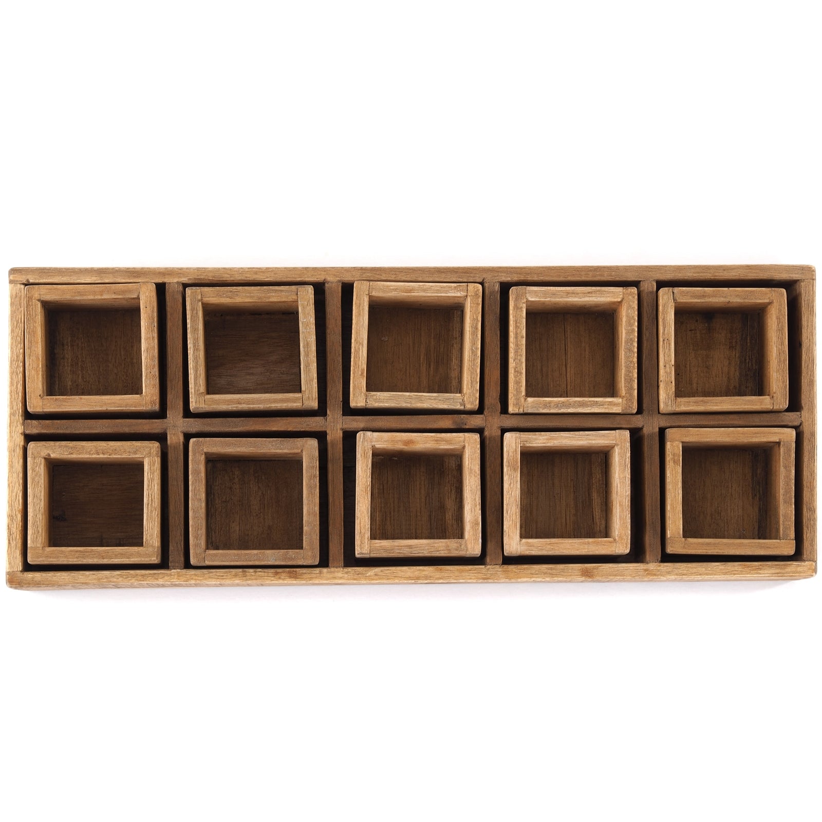KISTEN SET "CUBO II" | Teak / Mahagoni | erweiterbares Set