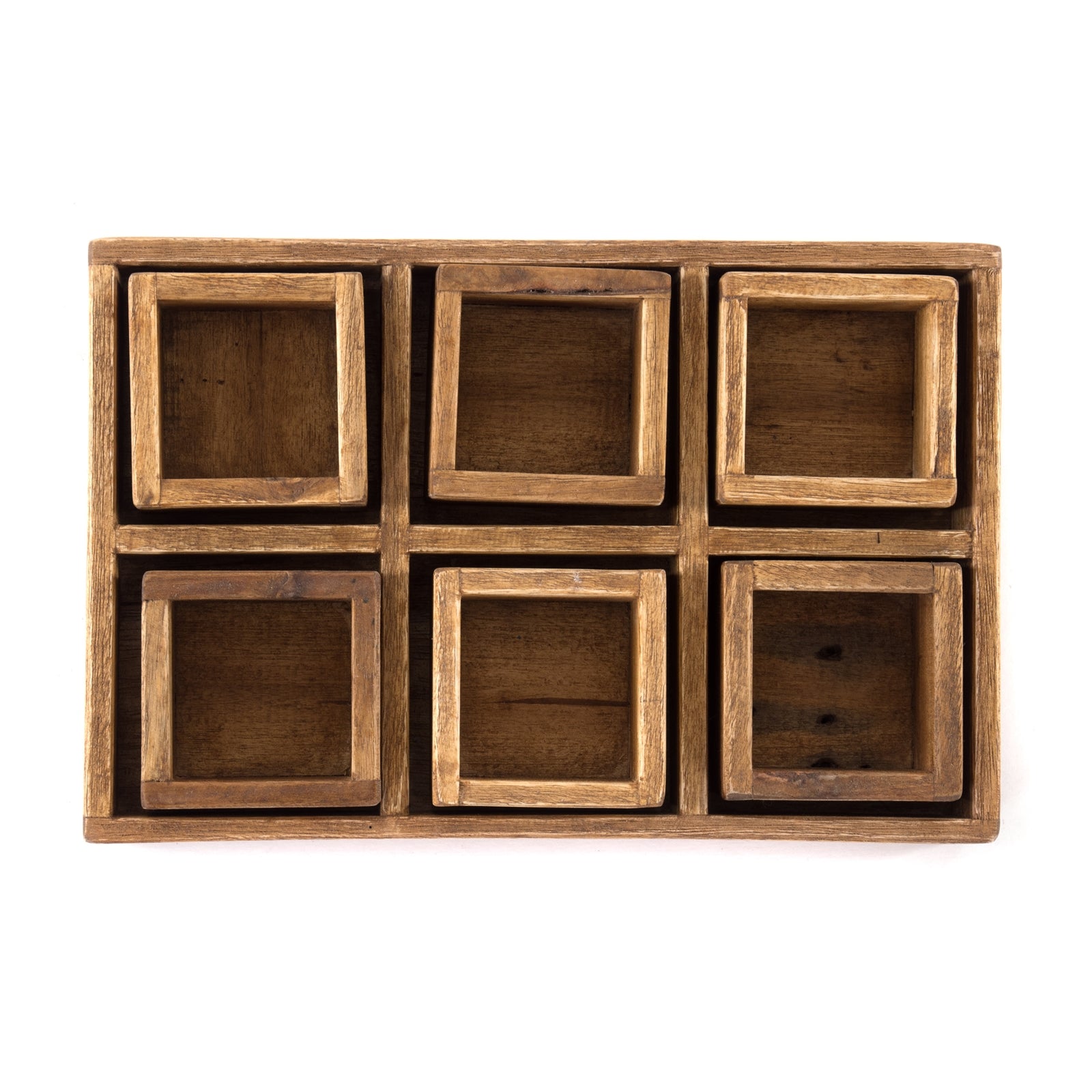 KISTEN SET "CUBO II" | Teak / Mahagoni | erweiterbares Set