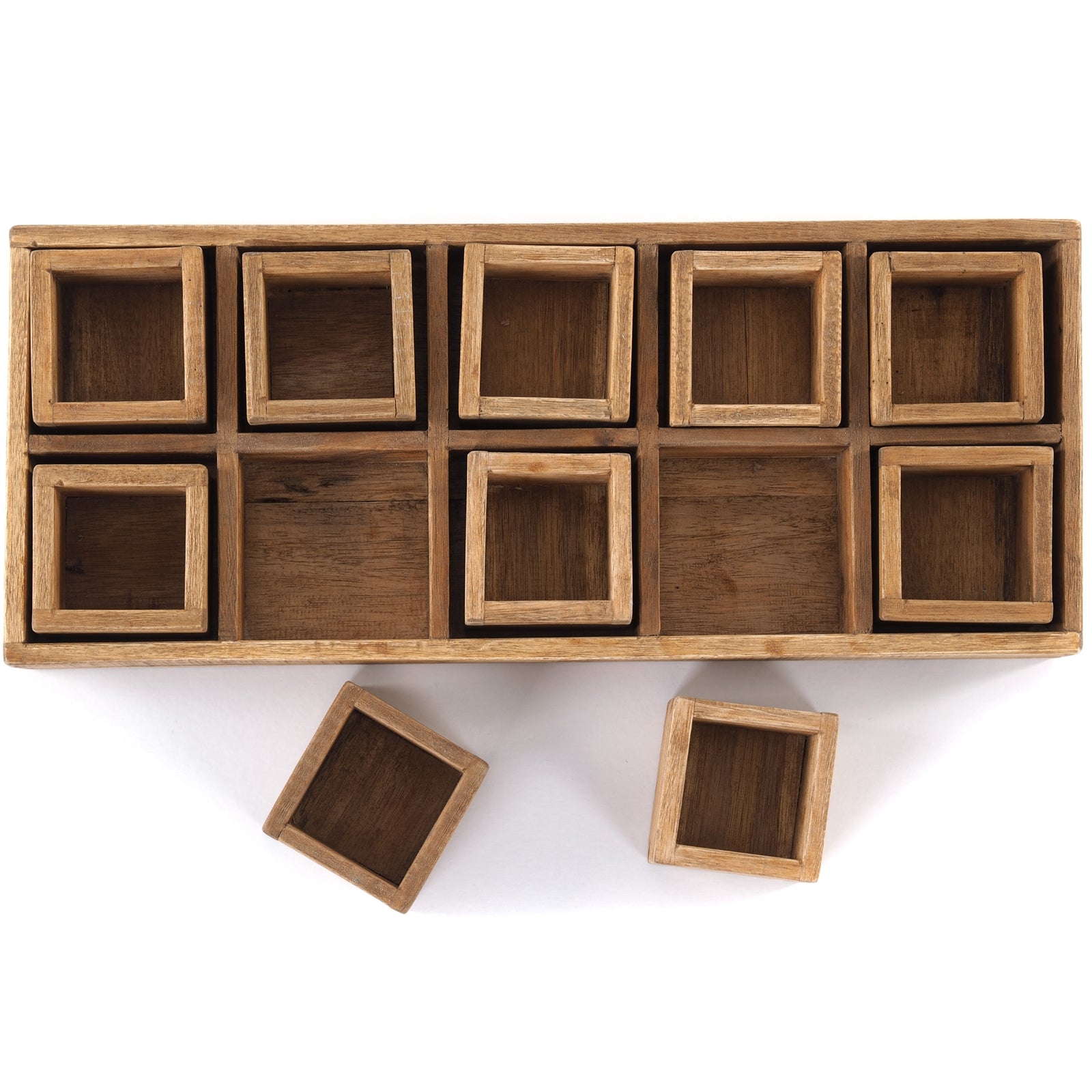 KISTEN SET "CUBO II" | Teak / Mahagoni | erweiterbares Set