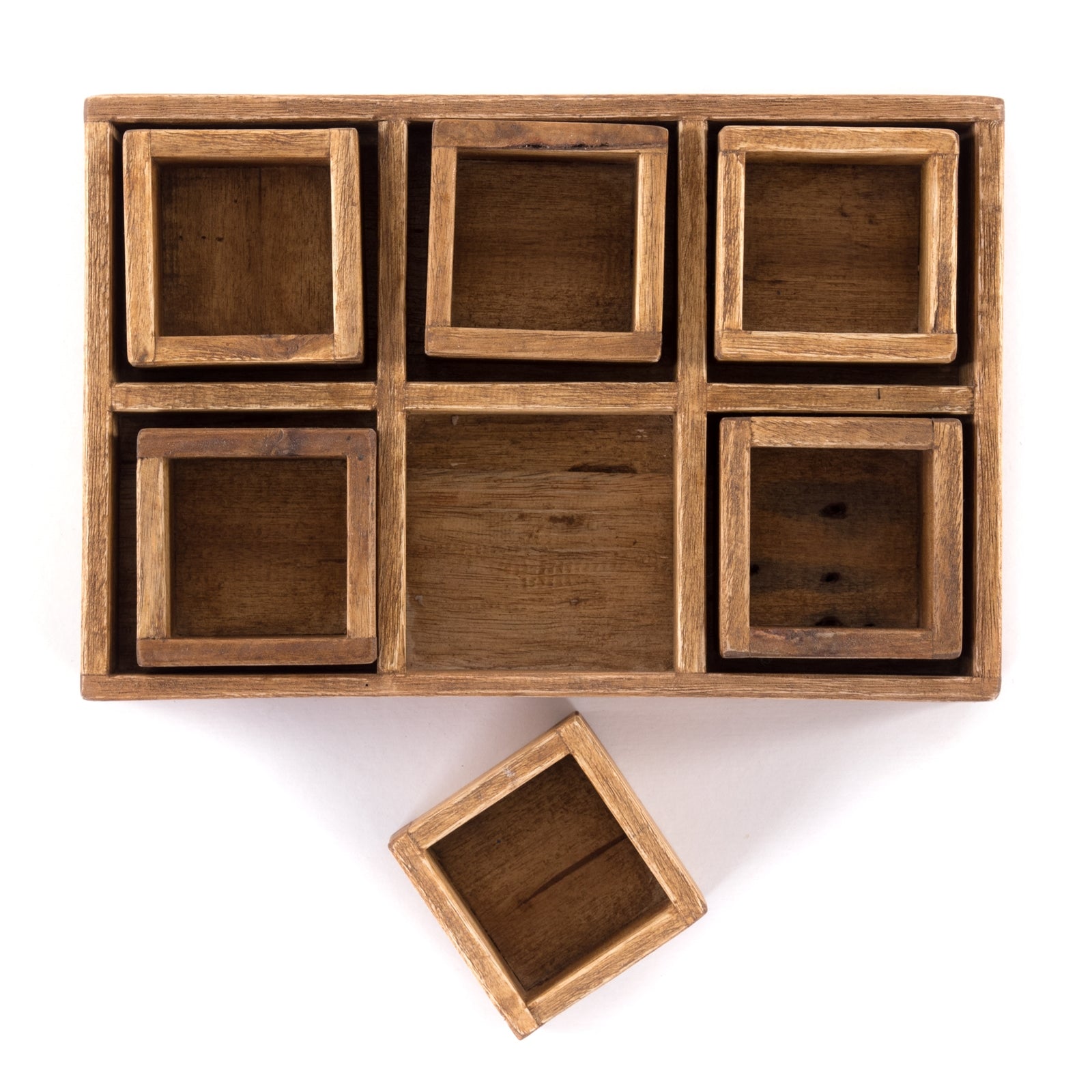 KISTEN SET "CUBO II" | Teak / Mahagoni | erweiterbares Set